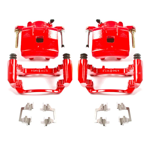 Power Stop S4906 Front Pair of High-Temp Red Powder Coated Calipers for Chevrolet Cobalt 2005-2008, Chevrolet HHR 2008-2010, Pontiac G5 2007-2010, Saturn Ion 2004-2007 [Model Specific]