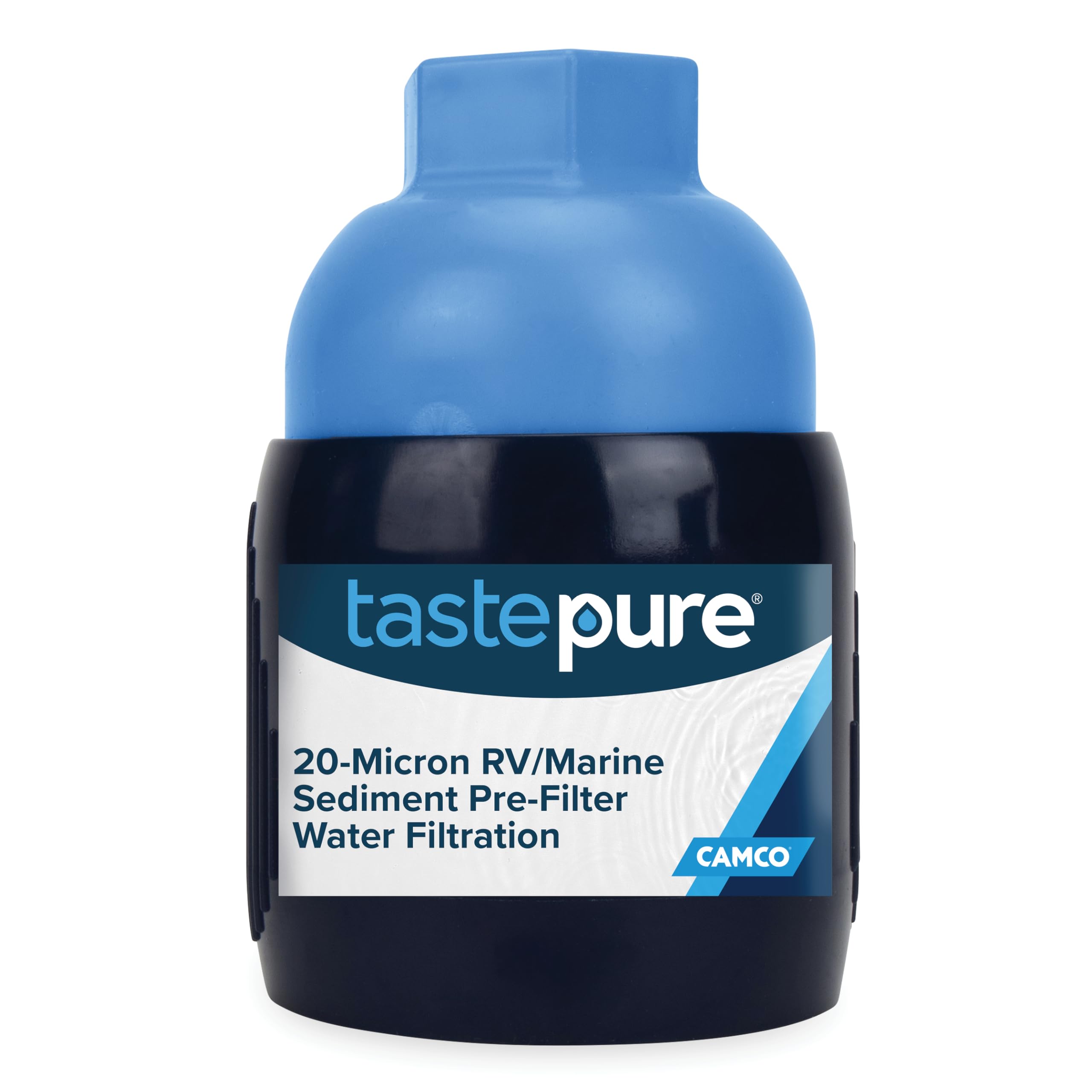 Camco Sediment Tastepure Pre-Filter for RV Water Filter - Features 20-Micron Water Filter System & Provides First Stage of Water Filtration - Extends the Life of Inline Water Filters (40048)