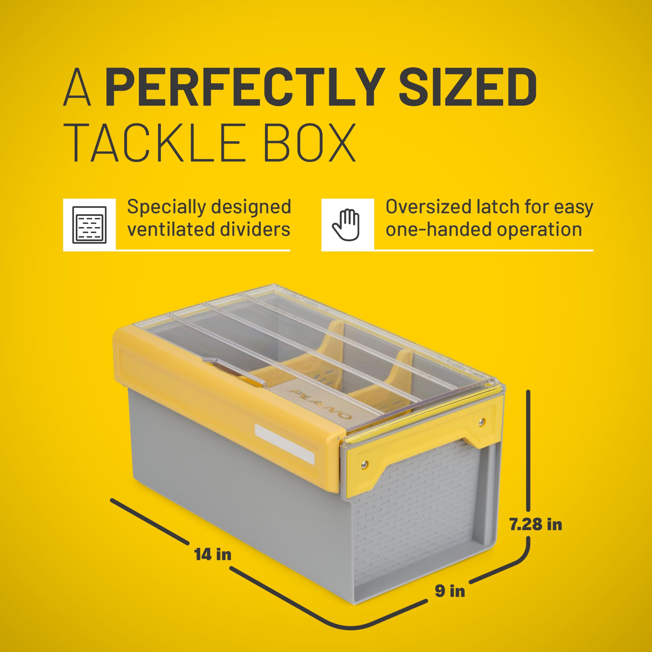 Plano EDGE Bulk Plastics and Tackle Premium Utility Box, Clear and Yellow, Rust-Resistant, Waterproof Bulk Premium Storage Organizer for Plastic Tackle