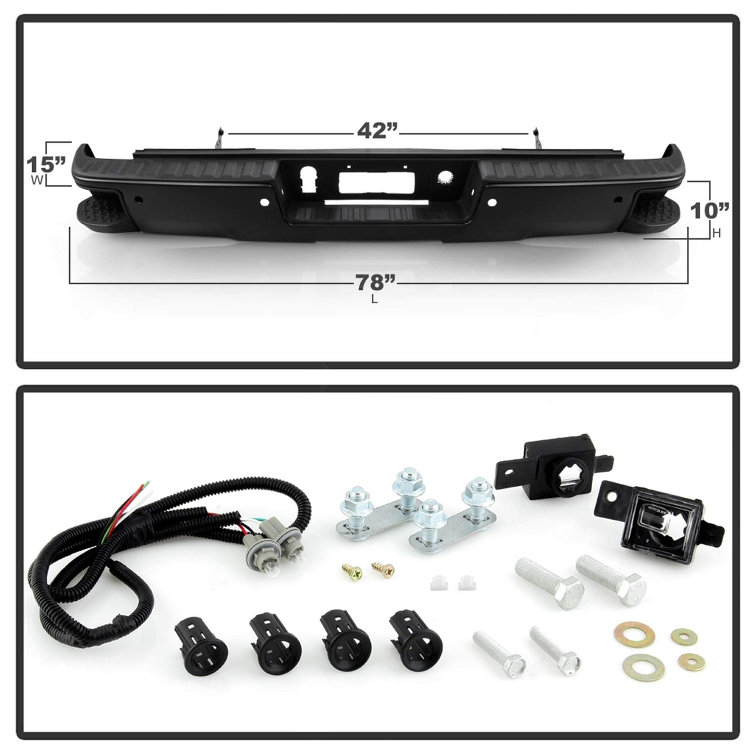 Rear Xtune Steel Bumper (RB-CS14-WS-SET-BK)