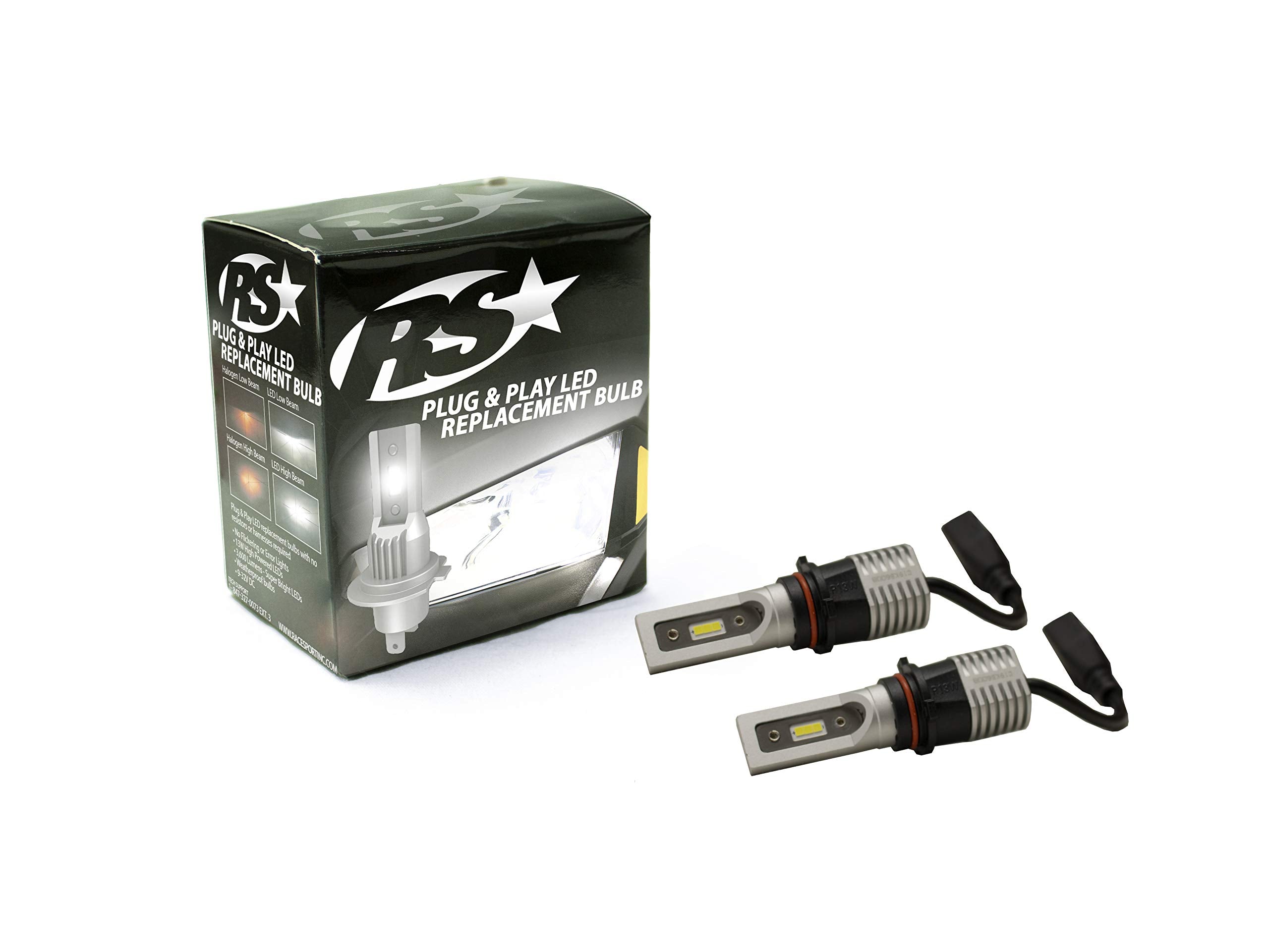 Race Sport Lighting P13W RSPNPP13W Plug N Play Super LUX LED Replacement Bulbs - 1,900 LUX Max output