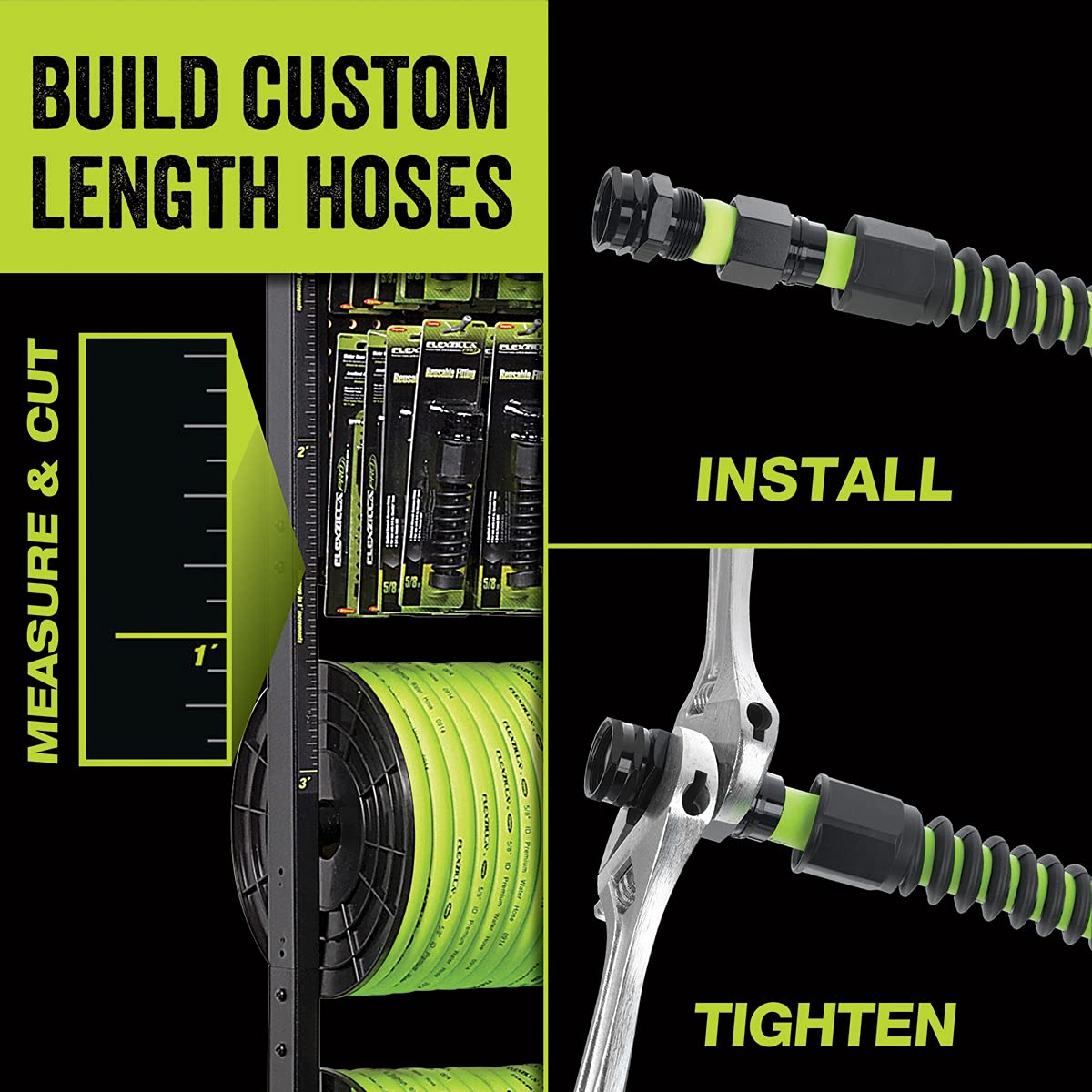 Bulk Plastic Spool Flexzilla Pro Water Hose, 5/8 in. x 250 ft., Heavy Duty, Lightweight, ZillaGreen - HFZ58250YW