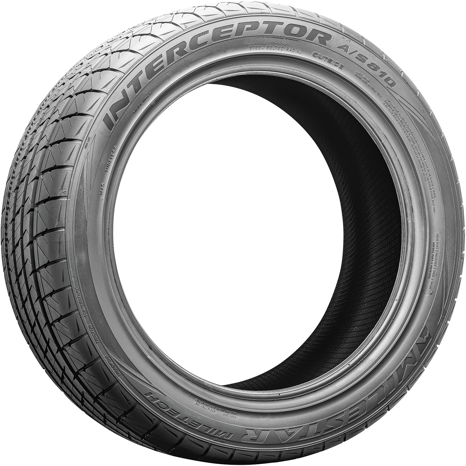 Interceptor Milestar A/S 810 All-Season High Performance Radial Tire-245/35R20 245/35ZR20 245/35/20 245/35-20 95Y Load Range XL 4-Ply BSW Black Side Wall UTQG 500AA