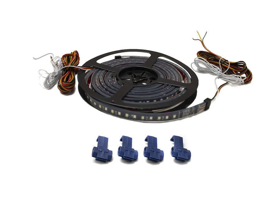 Race Sport Lighting LoPRO RSSBKIT48 48in Sidekick Sequential Running Board LED Strip Kit (White-Amber)
