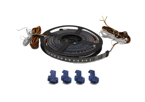 Race Sport Lighting LoPRO RSSBKIT48 48in Sidekick Sequential Running Board LED Strip Kit (White-Amber)