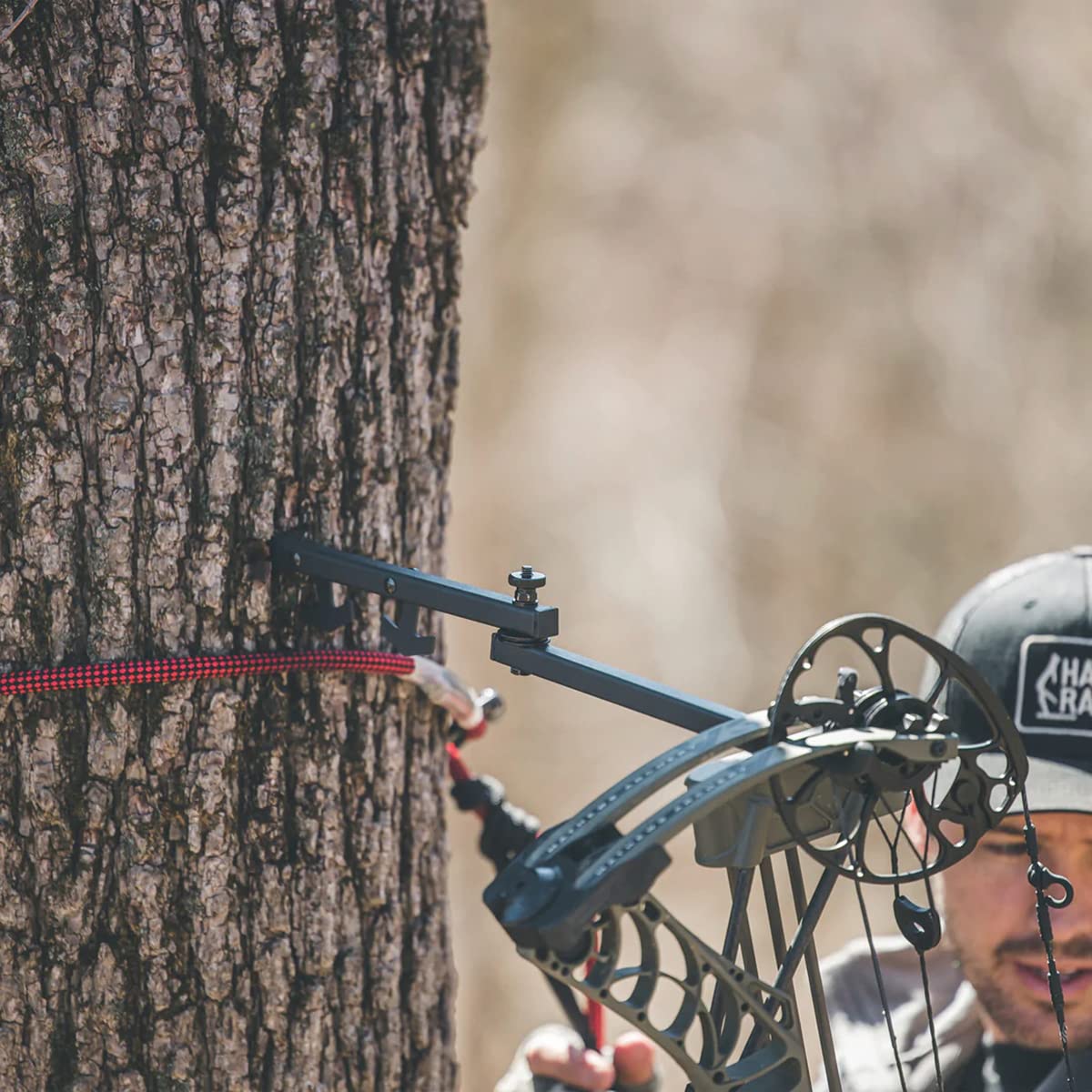 Bow Hanger Half Rack Wing Treestand 18 inch - Powder Coated Steel Tree Bow Holder - Durable & Weather-Resistant Hunting Bow Hanger - Rugged Matte Finish Screw in Bow Holder - Bow Hunting Accessories