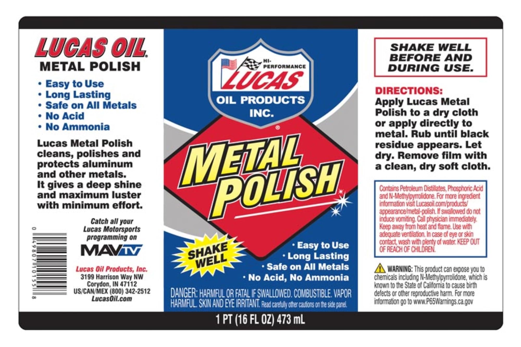 Metal Polish Lucas Oil 10155 - 16 oz.