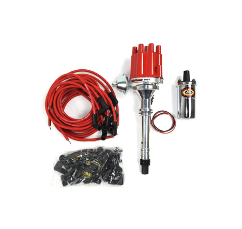 Bundle005 Pertronix Ignition Kit (Includes Chevy SB/BBPlay Distributor Red Female Cap), 1 Pack