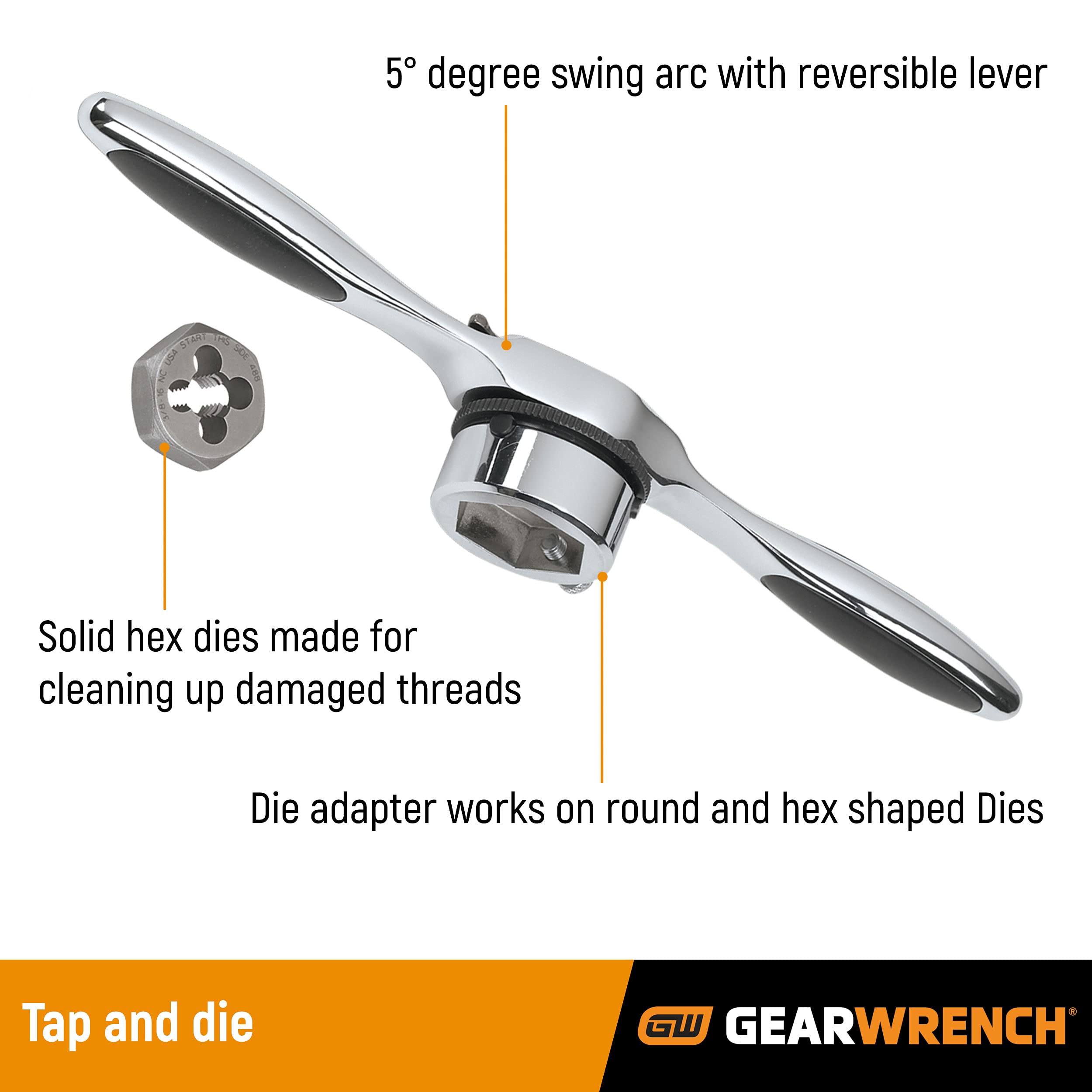 77 Piece GEARWRENCH SAE/Metric Ratcheting Tap and Die Set -3887