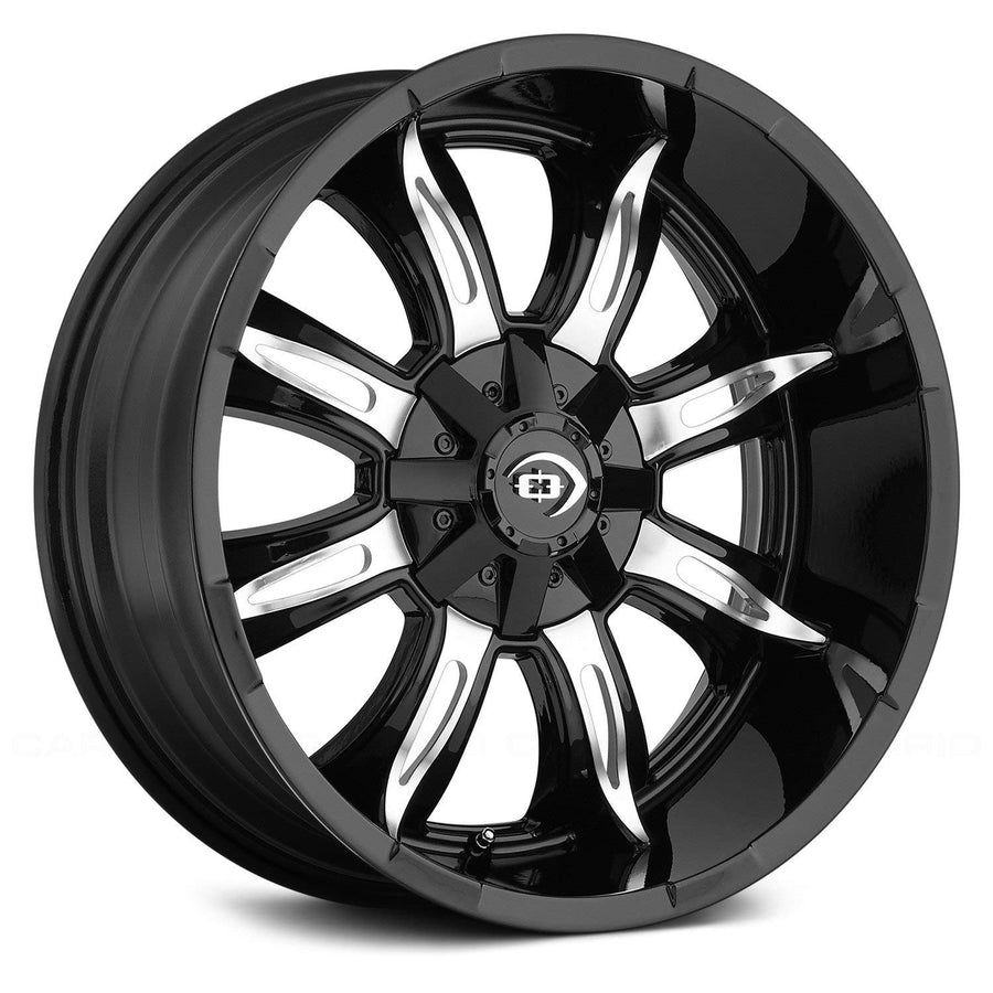 20x9 Vision 423 Manic 6x5.5" +12mm Black/Machined Wheel Rim 20" Inch