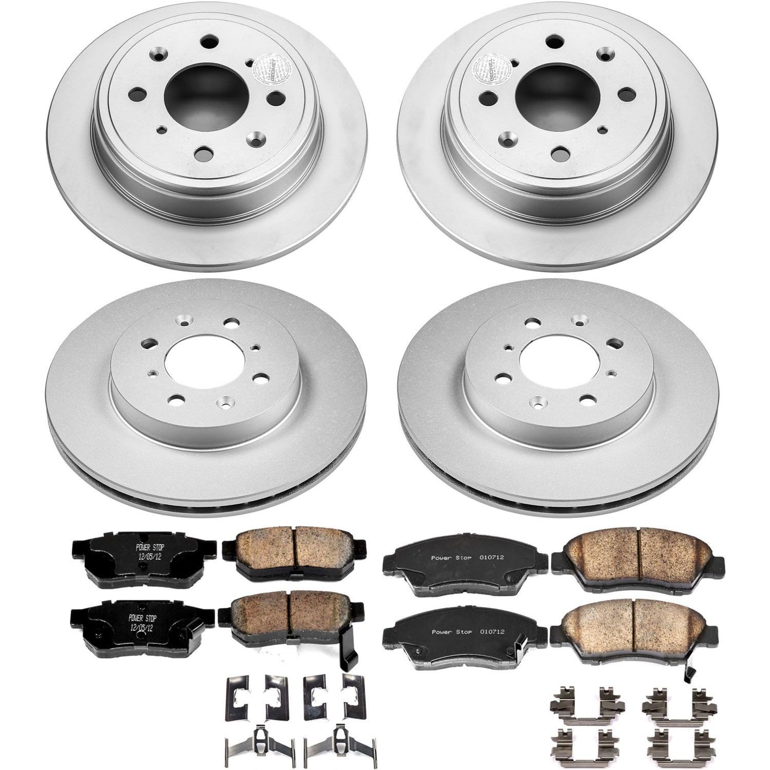 Power Stop Z17 Evolution Geomet Coated Brake Kit Front & Rear For Honda Civic del Sol 1994-1997 [Model Specific]