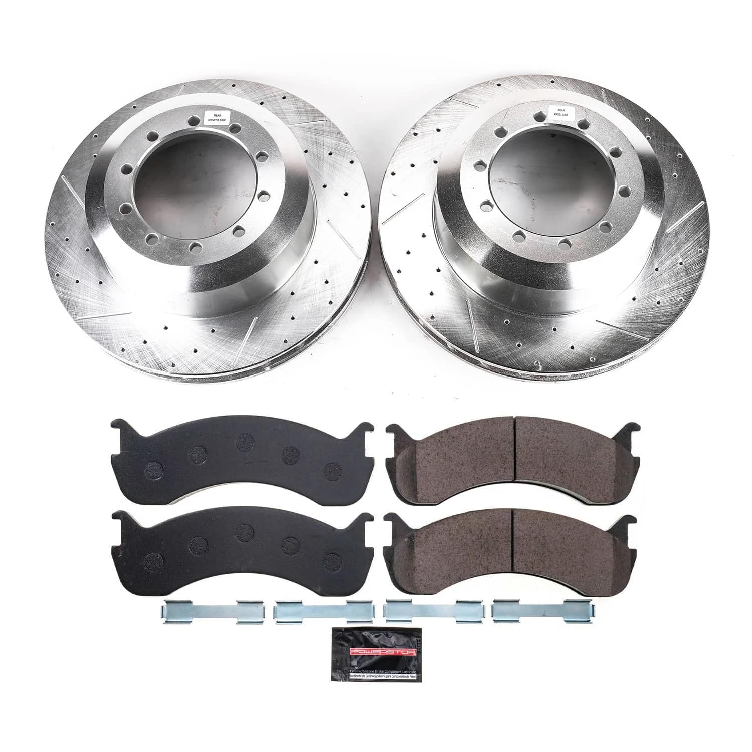 Z36 PowerStop Truck & Tow Carbon-Fiber Ceramic Brake Pads with Drilled and Slotted Rotors Brake Kit For Ford F-59 Commercial Stripped Chassis 2015-2019 [Vehicle Specific], K9123-36