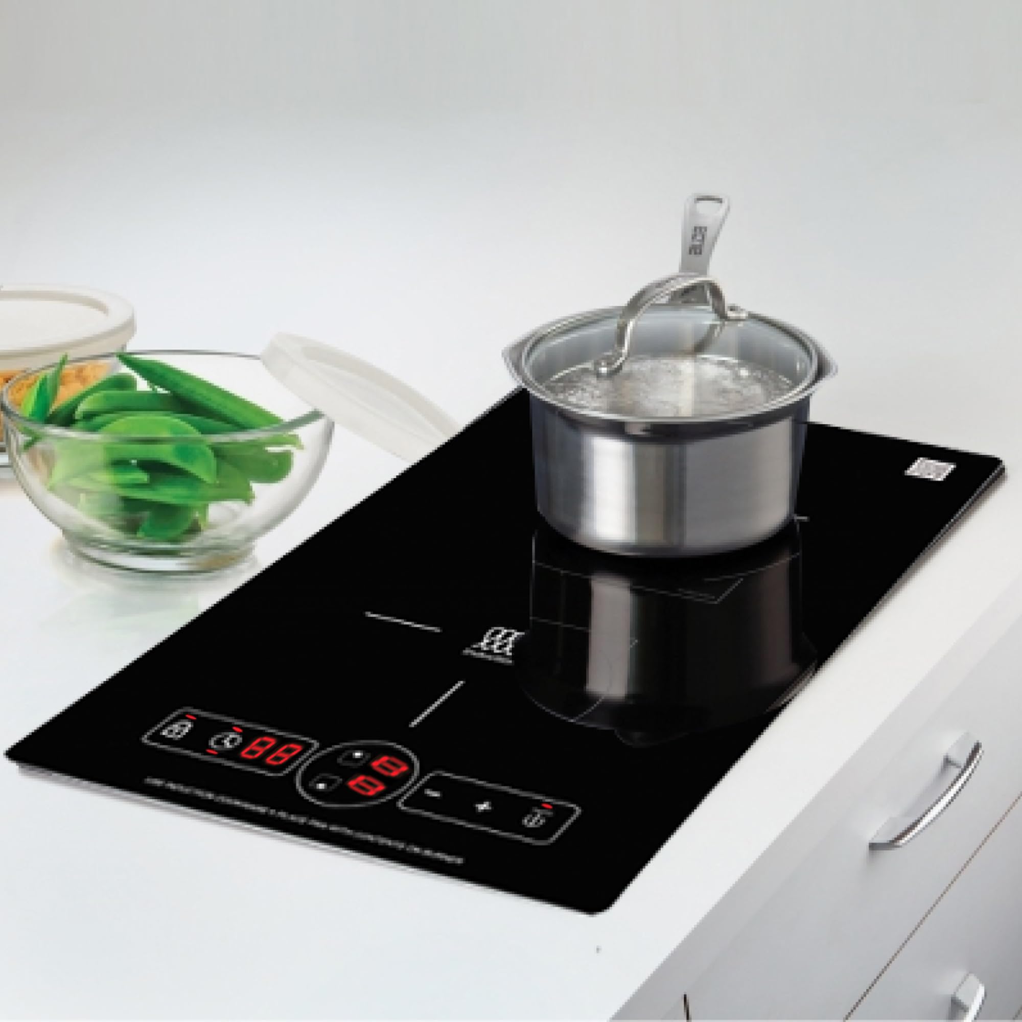13" VERTICAL Equator Advanced Appliances 2-BURNER Induction Cooktop 9 POWER Built in/Freestand 110V