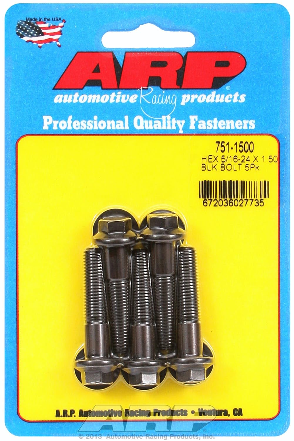 Hex ARP (751-1500) Oxide Bolt, Black