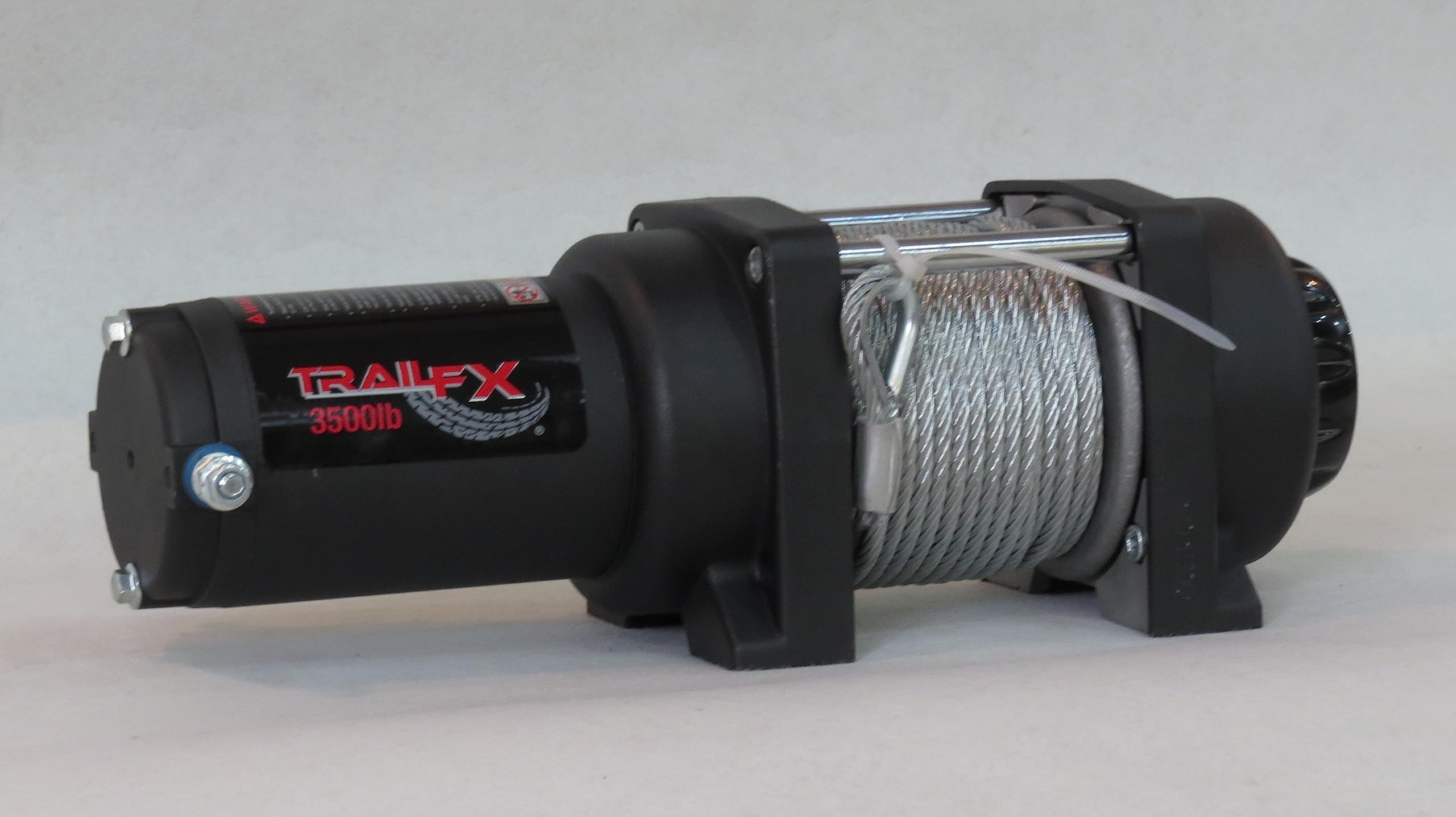 ATV Winch TrailFX W35B 3500 lb Line Pull 50 Foot Steel Cable 4-Way Roller Fairlead 250A Electric Wired Remote and Handlebar Switch 3-Stage Planetary Gear Water Resistant