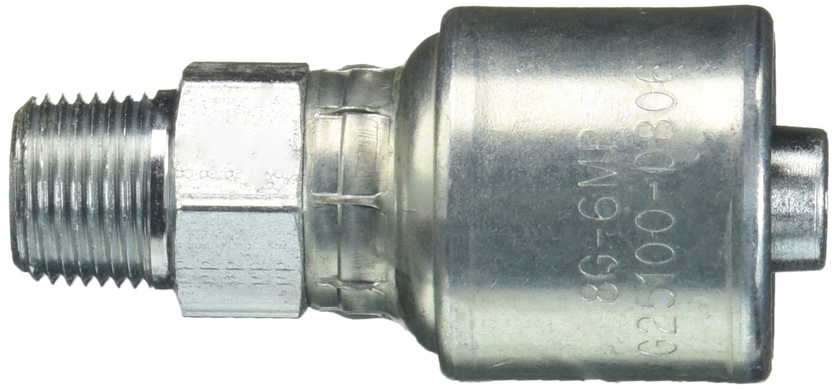 MegaCrimp Gates 8G-6MP XBULK Couplings, Male Pipe, Zinc Plated Carbon Steel, 2.72", 1/2" ID (Pack of 150)