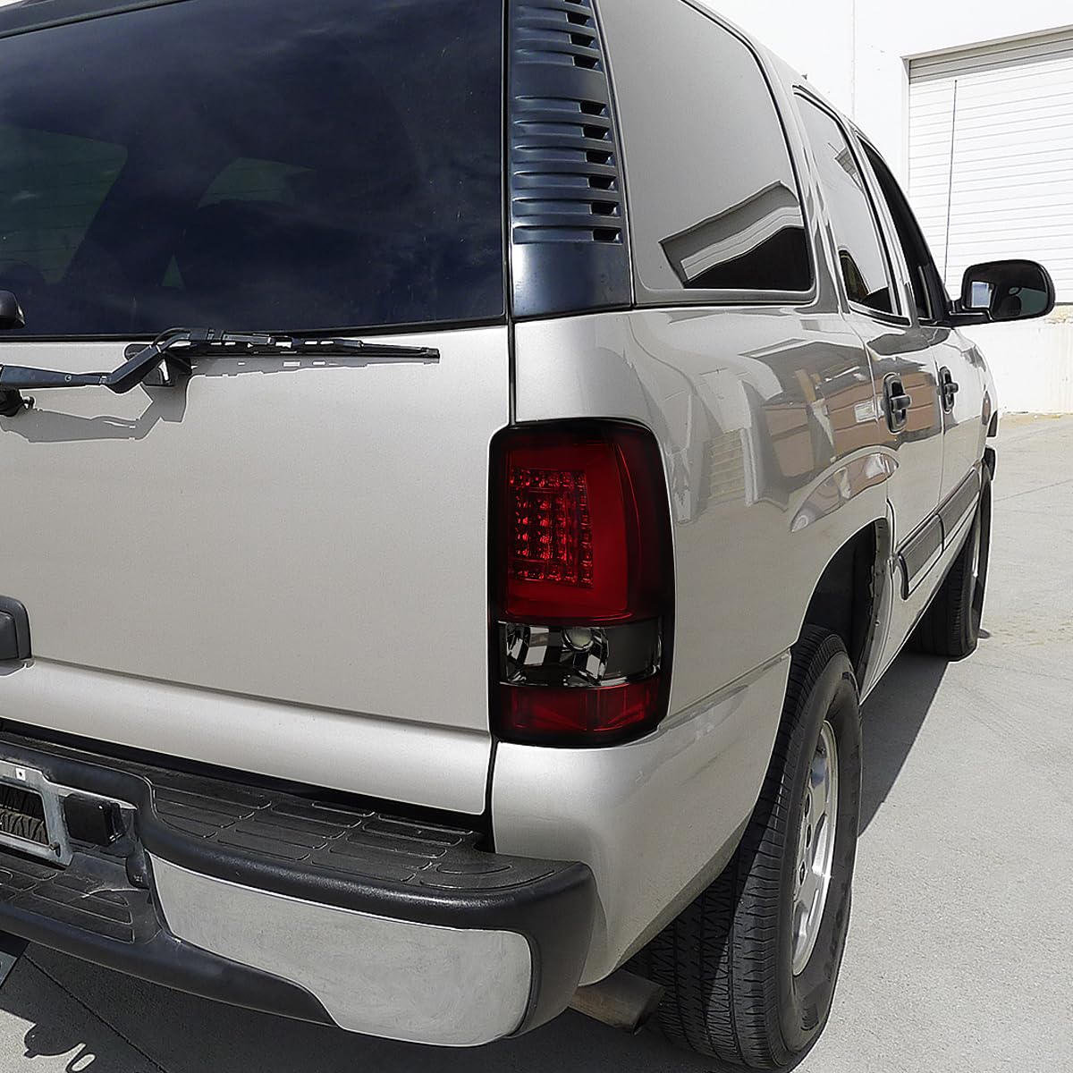 Red Smoke LED Bar Tail Lights SPEC-D TUNING Compatible with 2000-2006 Chevy/GMC Suburban, Chevy Tahoe, GMC Yukon/Denali/XL, Left + Right Pair Assembly