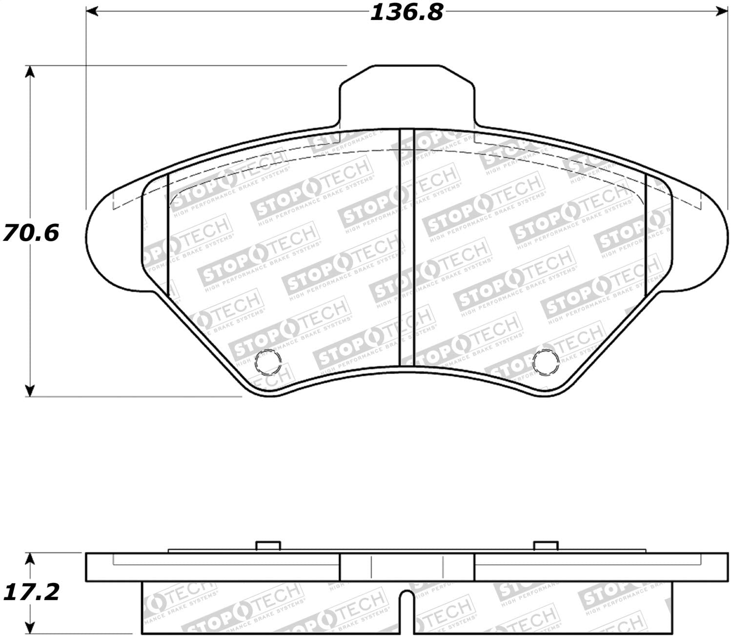 Front StopTech 308.06000 Brake Pads with Shims and Hardware Street