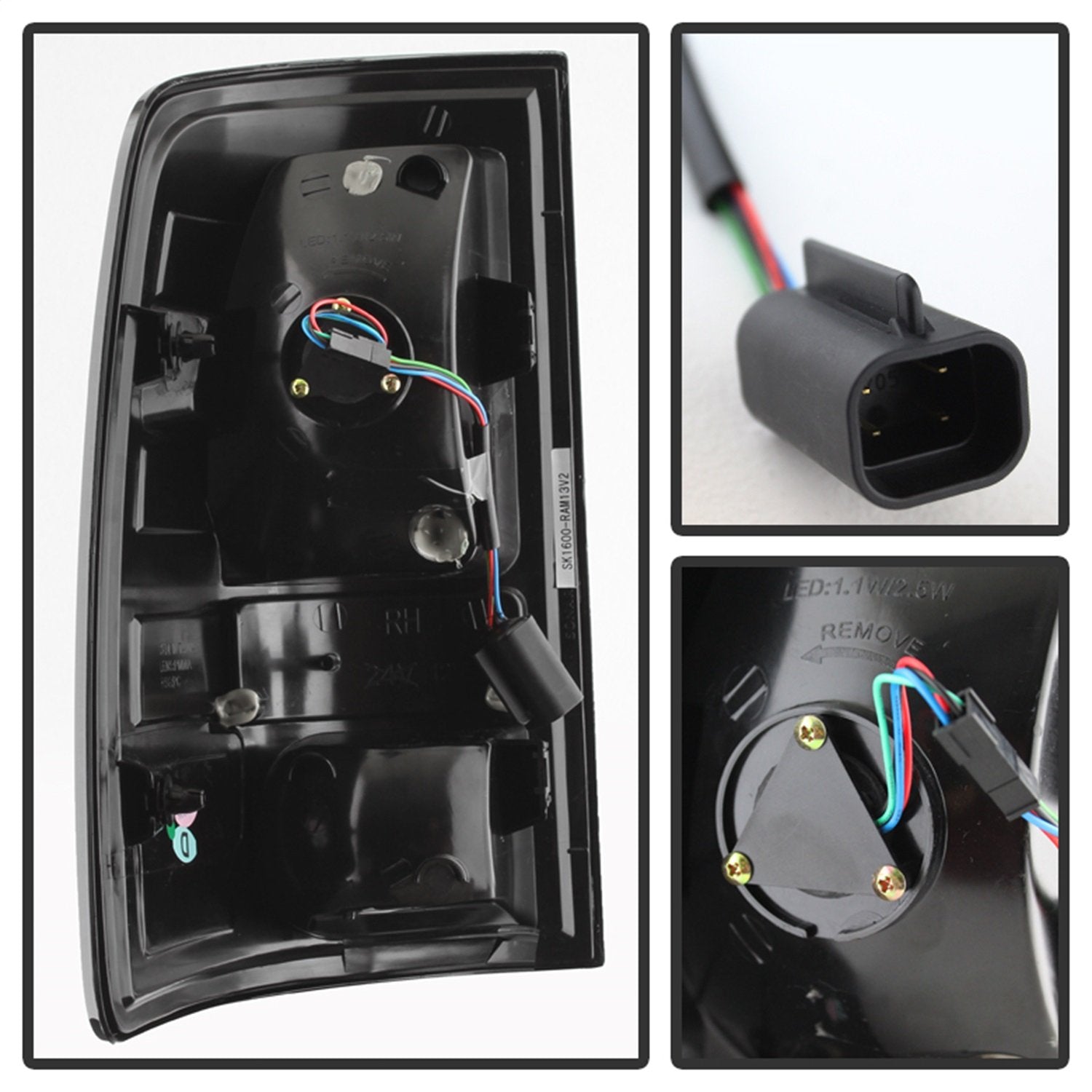 LED Tail Lights Black/Clear Spyder Auto 5077530