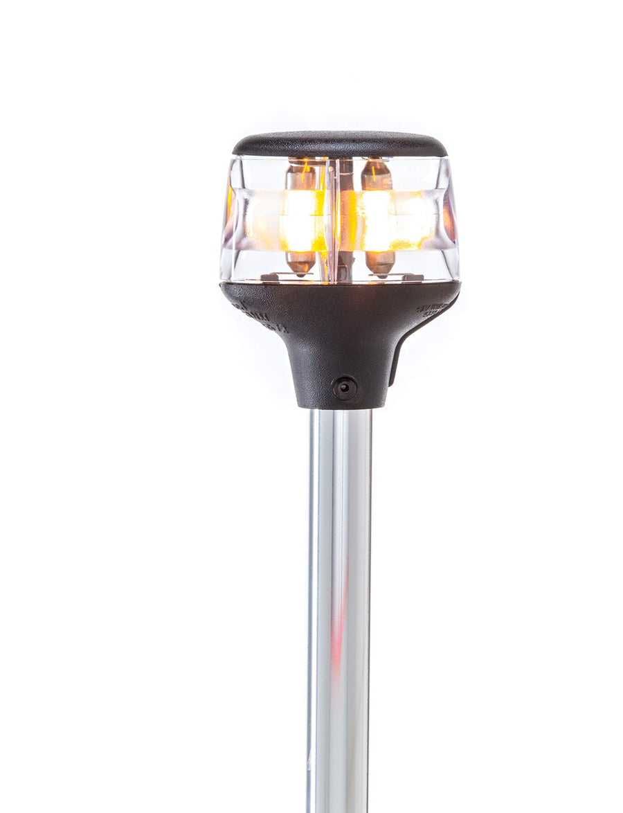 Lightarmor Attwood 7202-P-7 Folding 20-Inch Incandescent 3 Nautical Mile Masthead/Anchor Light, Silver, One Size