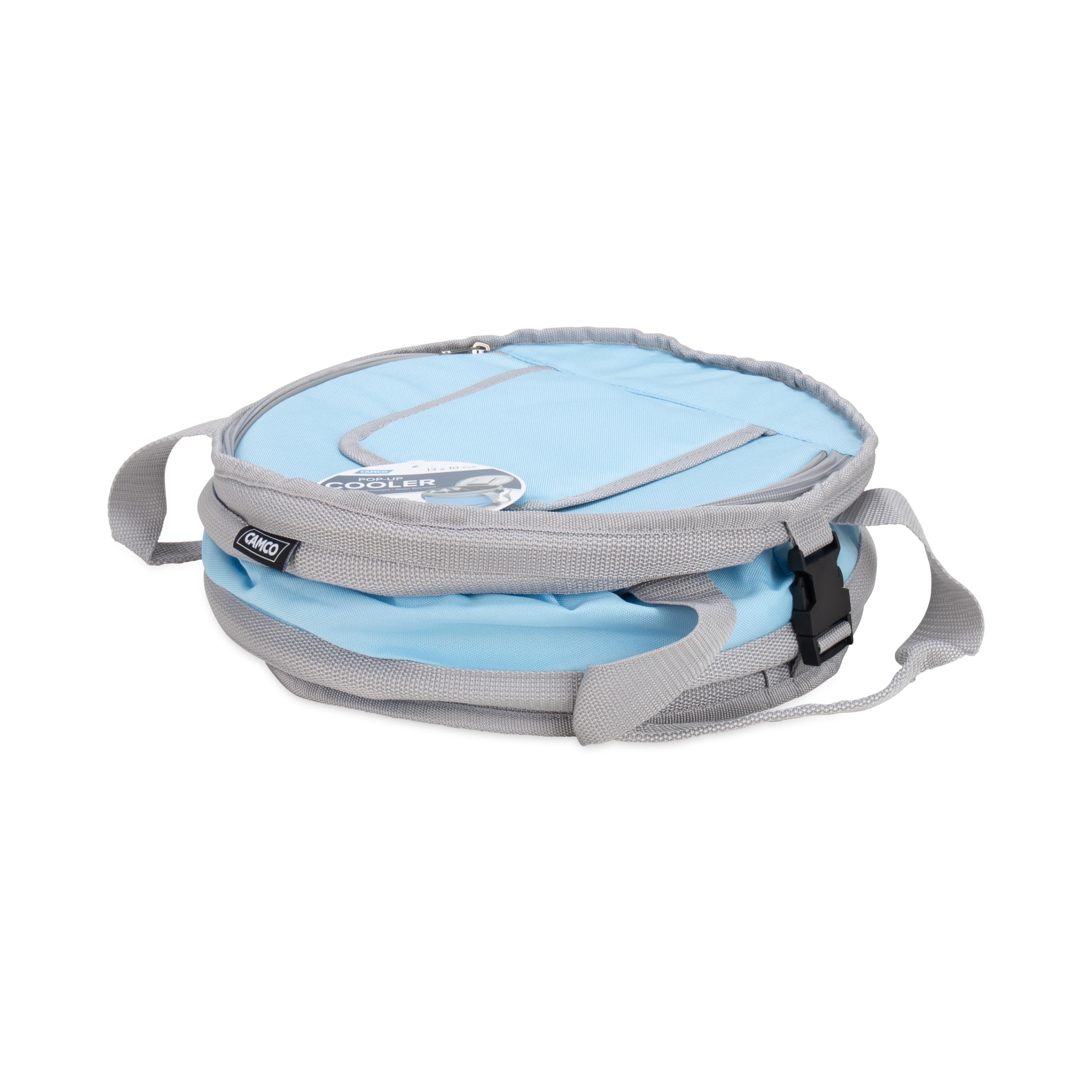 Pop-Up Cooler Camco | Lightweight, Waterproof and Insulated Pops Open for Use and Collapses Flat for Storage | Ideal for The Beach, Pool, Camping, Tailgating and Travel | Blue (51995)