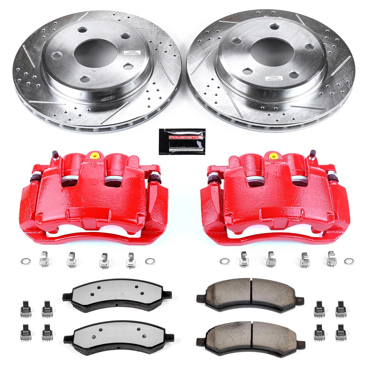 Power Stop Front KC2193A-36 Z36 Truck and Tow Brake Kit (with Calipers) For Dodge Dakota 2009-2010, Ram Dakota 2011 [Model Specific]
