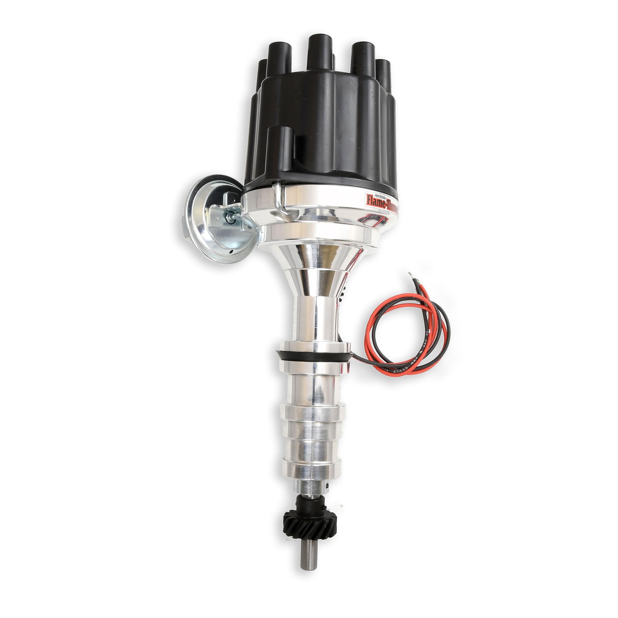 Pertronix D133700 Flame-Thrower Vacuum Advance Plug and Play Black Cap Billet Electronic Distributor with Ignitor II Technology for Ford FE 352-428