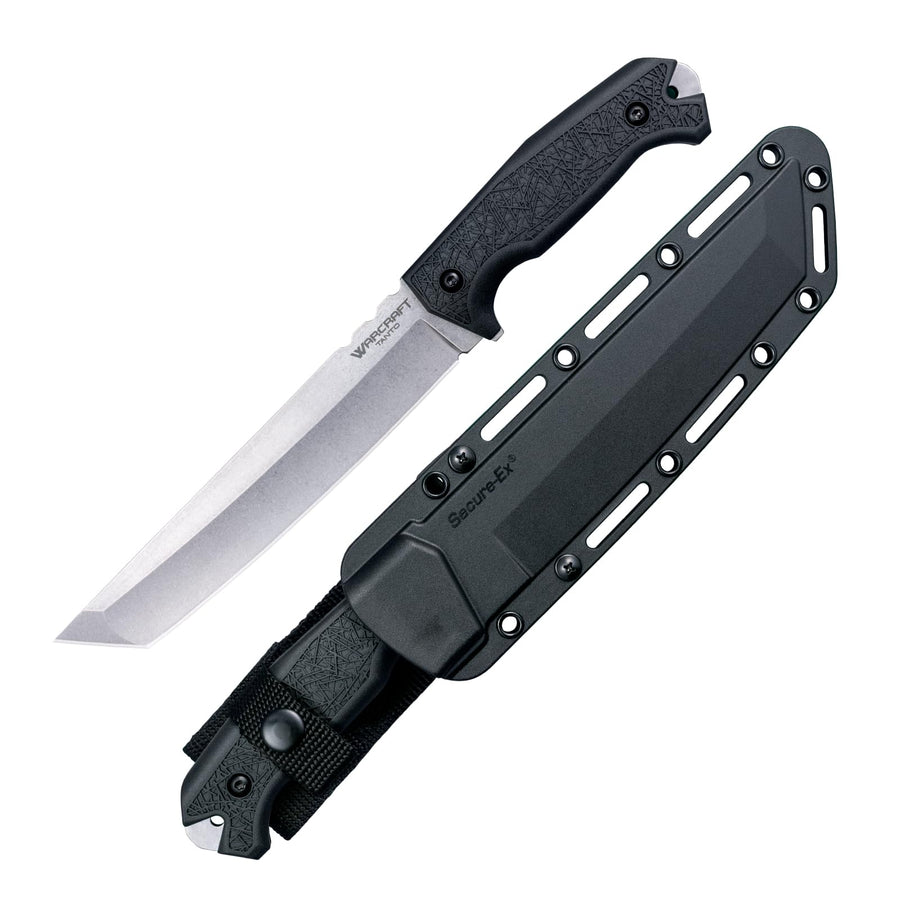 Cold Steel Warcraft Large Tanto 4034SS / 12.75" Overall / 7.5" Blade / 5MM Thick / 4034 Steel/GRIV-EX™ Handle/Secure-EX™ Sheath,Black