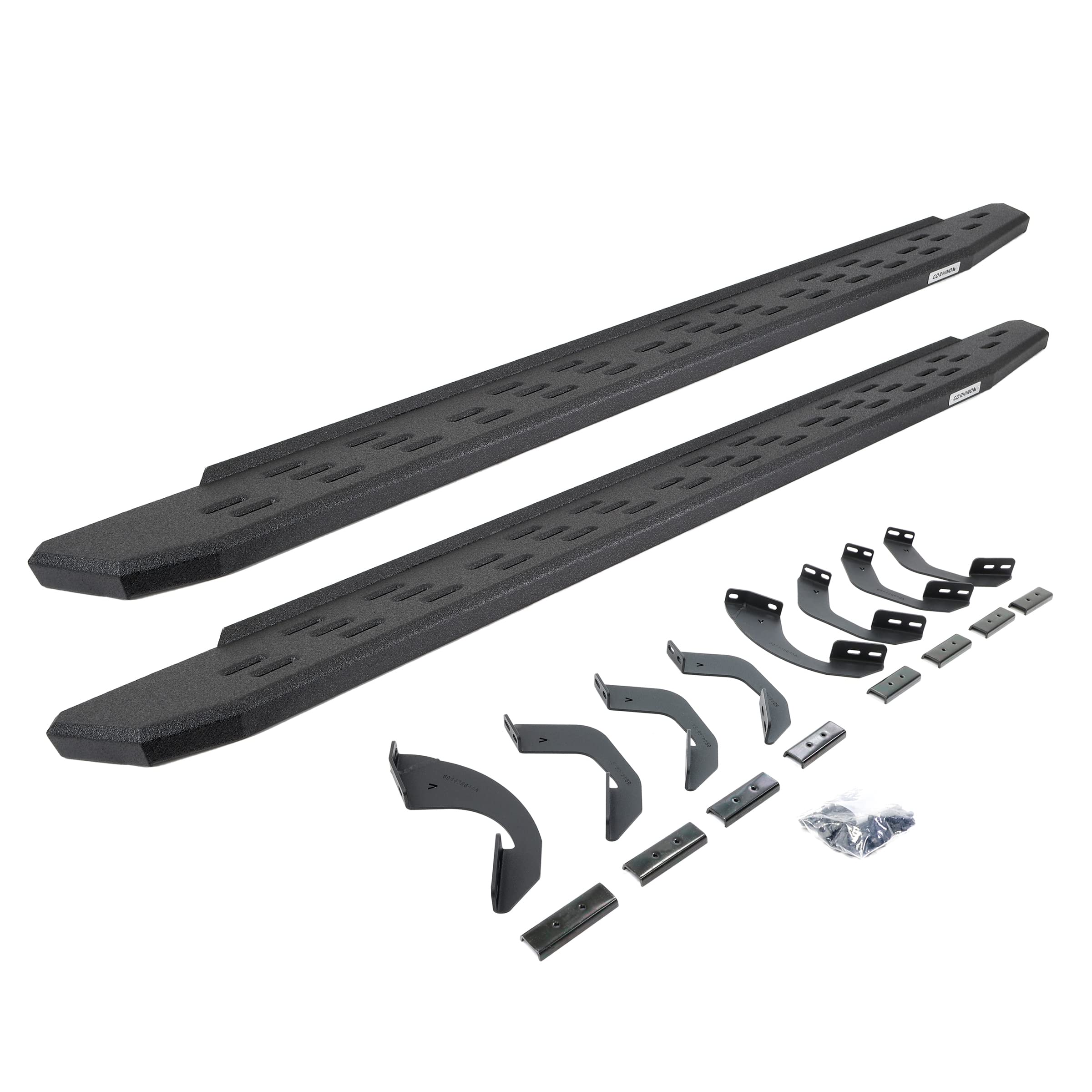 Go Rhino RB30 Brackets & Running Boards | Galvanized Steel, Protective Bedliner Coating | 69643580T | Fits 2022-2024 Toyota Tundra Double Cab Pickup