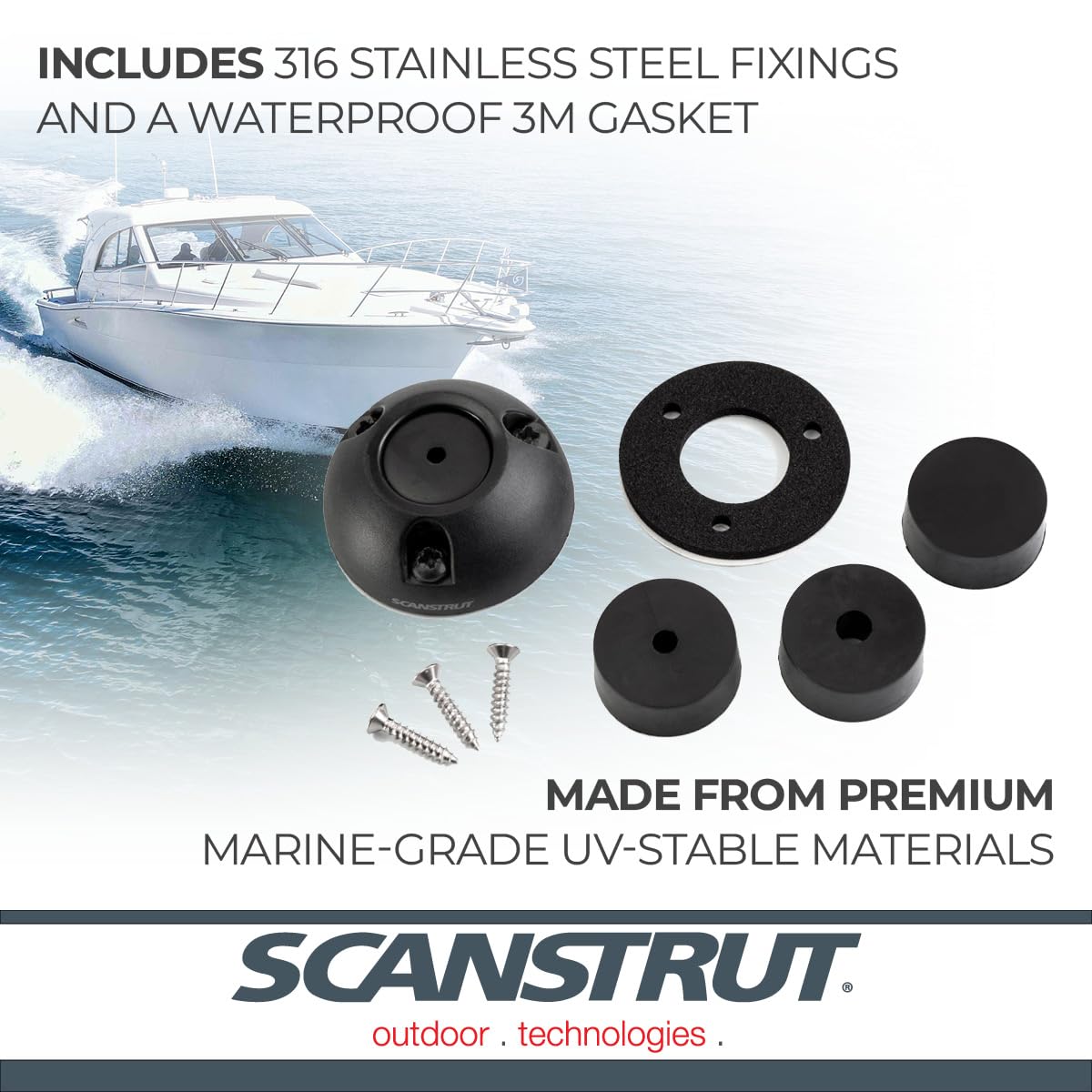 Scanstrut Cable Seal DS21B-P-BLK for Connectors Up to 21mm, Cables 9-14mm - Black