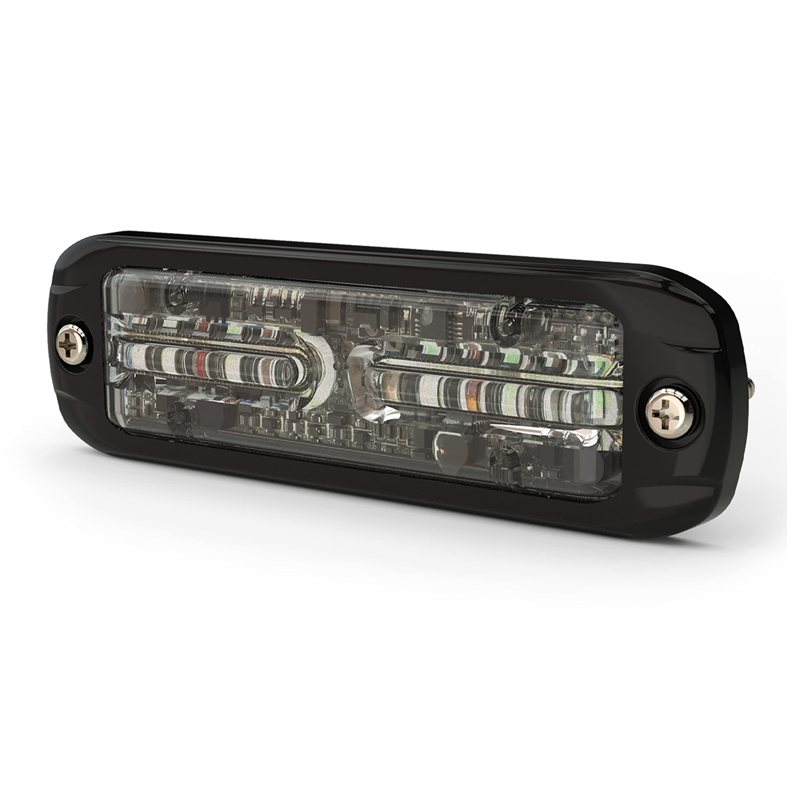 ECCO High-Intensity Amber White LEDs Directional 2 Bolt Mount 0.73 amps 12V 24V Waterproof Warning Light Construction Caution Lights for Truck off Road car Commercial Vehicles, 5 Year Warranty