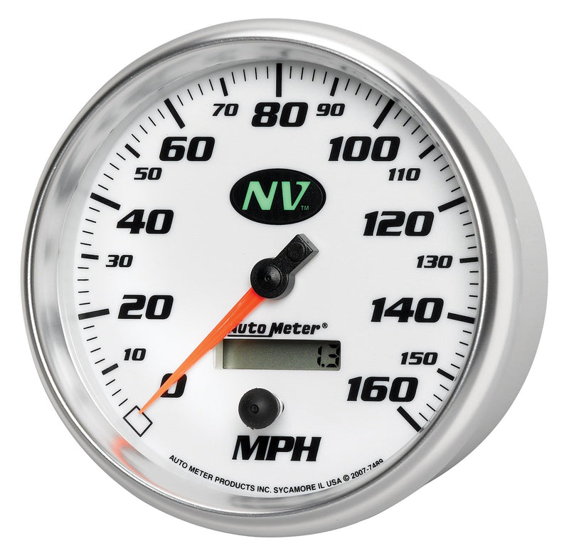 Auto Meter 5" NV 7489 In-Dash Electric Programmable Speedometer 160 mph