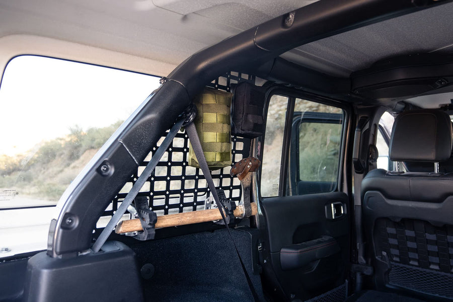 Rear Window Molle Storage Panels DV8 Offroad for 2018-2023 Jeep Wrangler JL 4-Door | Includes Passenger & Driver Side Panels | Mount Molle Bags, Tools, & Other Accessories