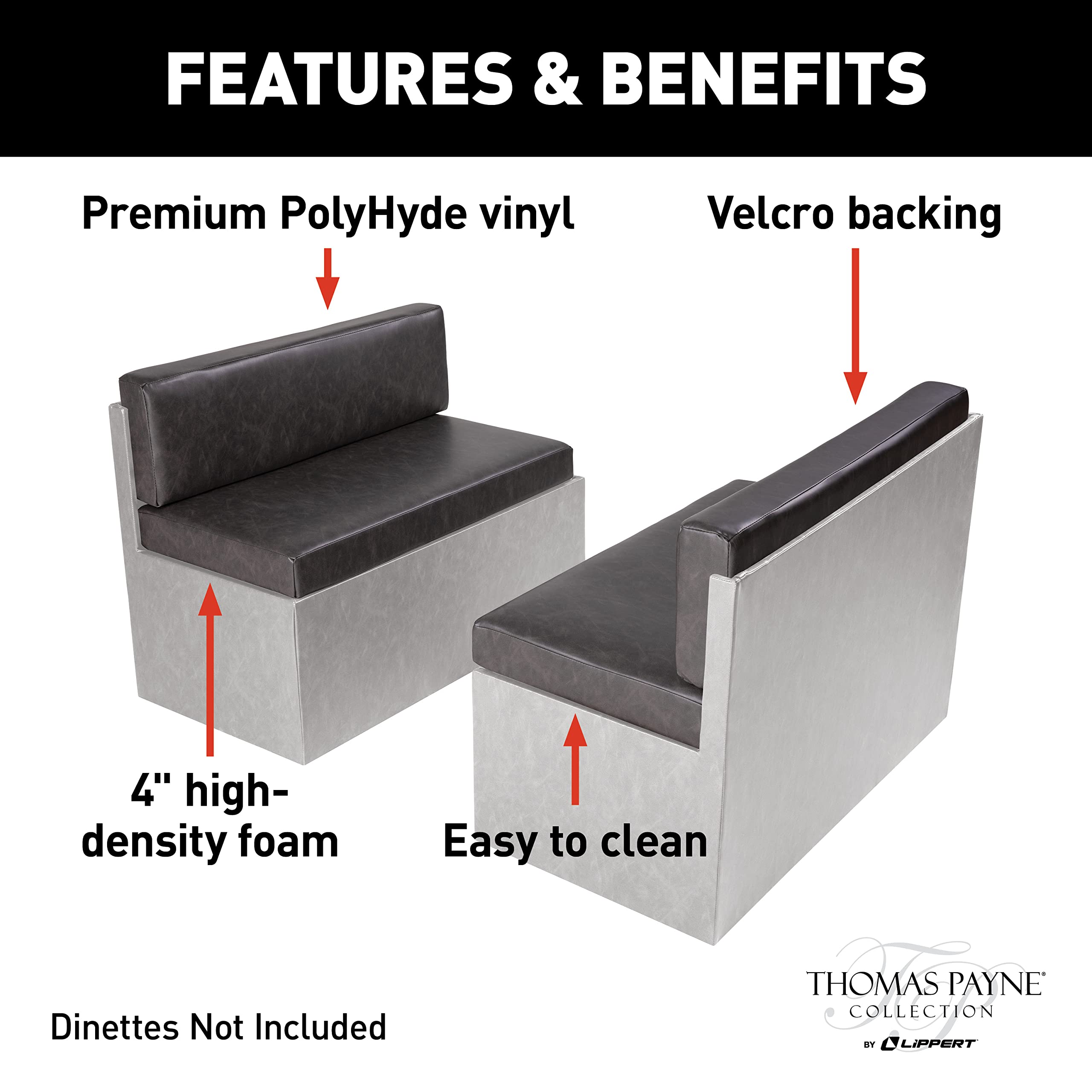RV Dinette Cushions Thomas Payne - 40" Millbrae
