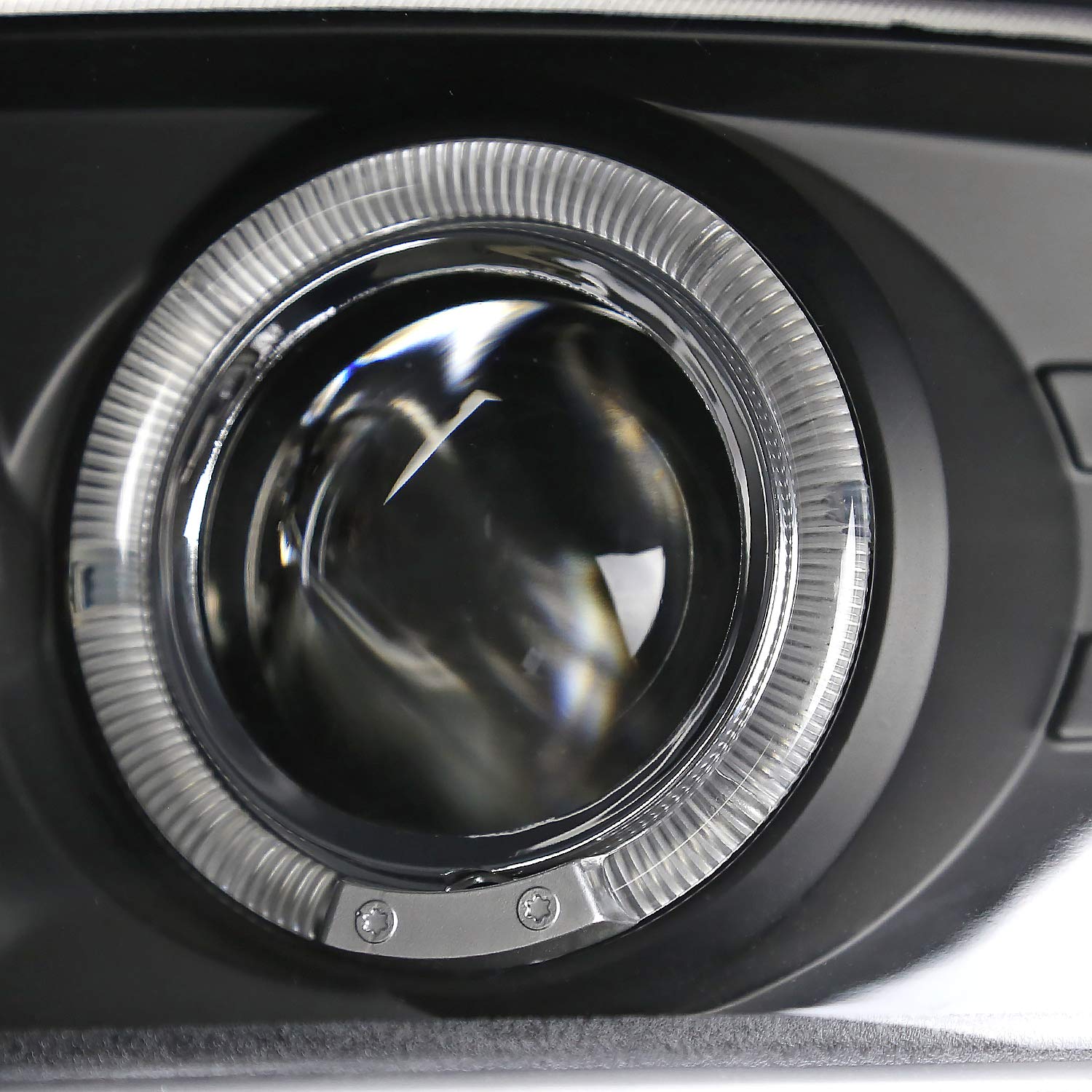Black LED Halo Projector Headlights + Sequential LED Bumper Lights SPEC-D TUNING Compatible with 1999-2006 GMC Sierra 1500/2500/3500, Left + Right Pair Headlamps Assembly