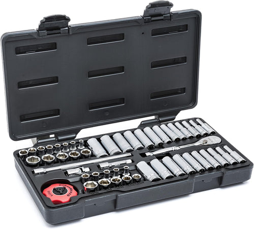 1/4" Drive GEARWRENCH Standard & Deep SAE/Metric Mechanics Tool Set 51 Pc., 6 Point - 80300