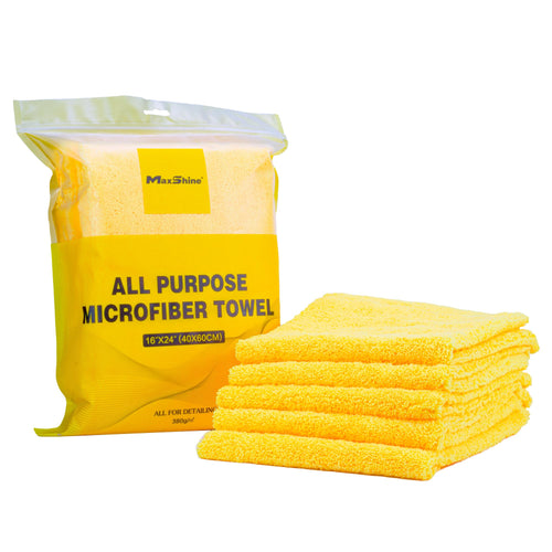 16" x 24" Maxshine Universal 5-Piece Professional Edgeless Microfiber Towel Set – 380GSM Extra Absorbent & Ultra Plush – Premium Towels for Car Wash, Home Cleaning & Pet Drying