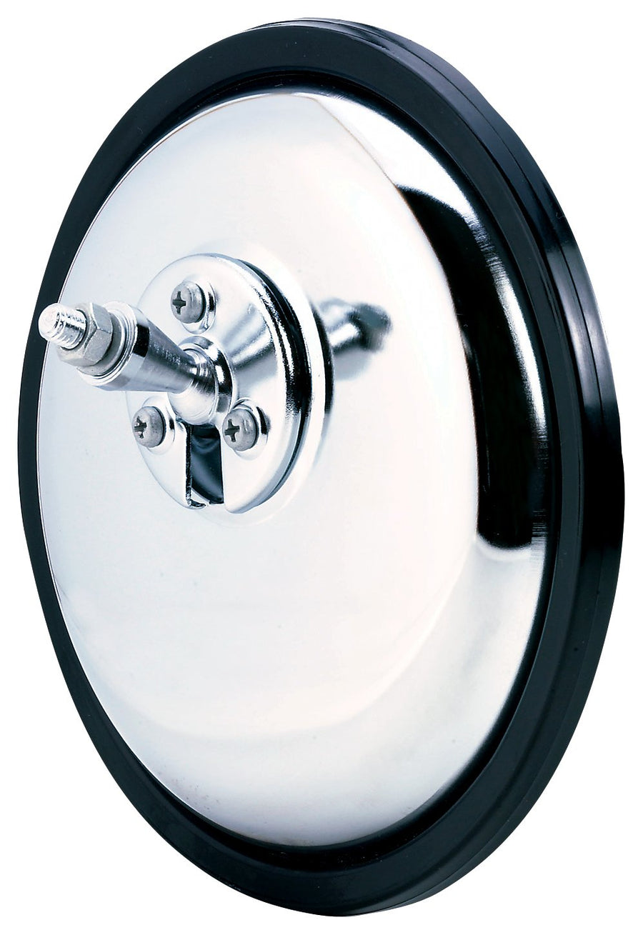 K Source 7" Round Swivel Stud Mount Fit System, Chrome Spot Mirror, Heavy-Duty Convex Mirror for Truck, Bus, or Trailer Use