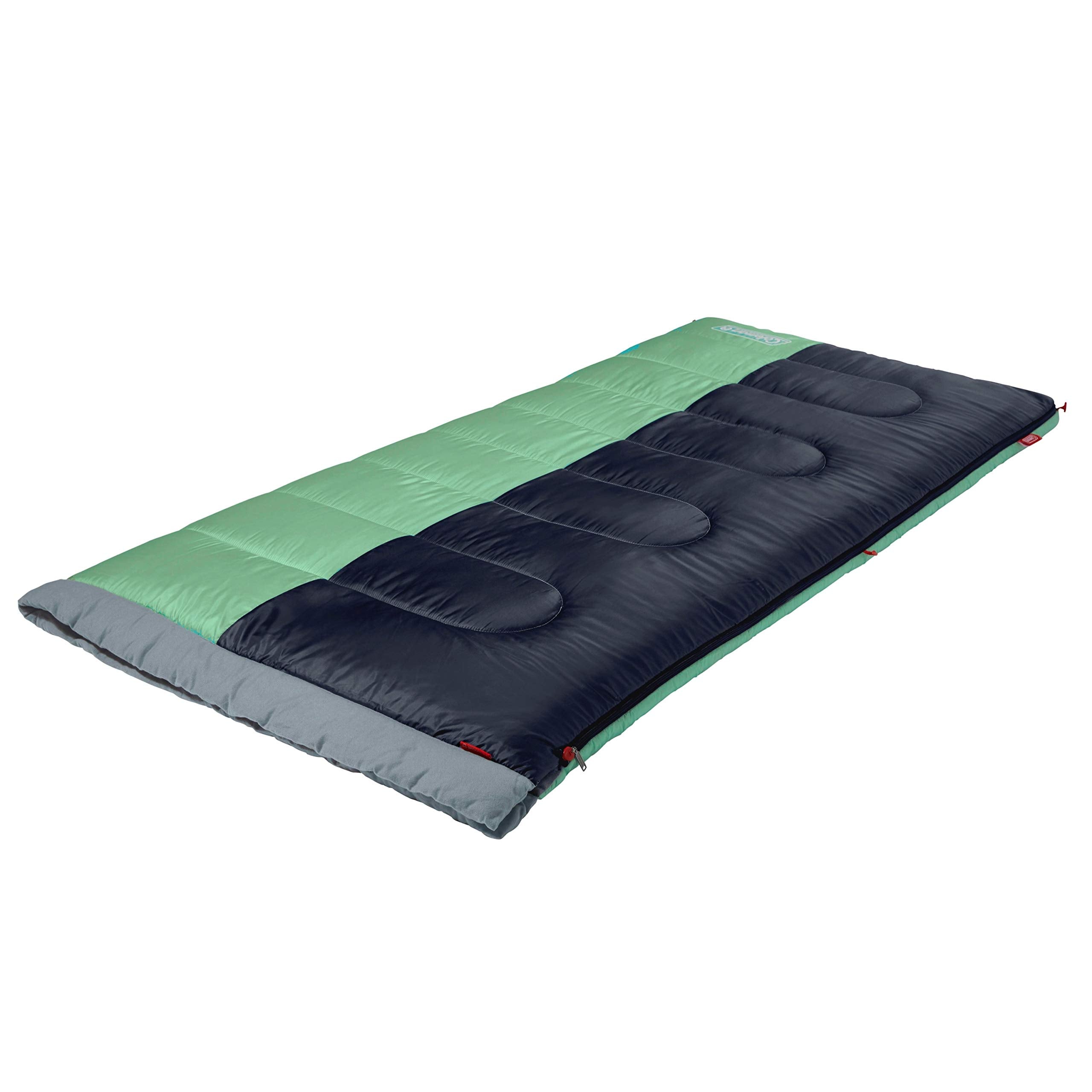 Coleman Big & Tall Biscayne Warm-Weather Sleeping Bag, 40°F Camping Sleeping Bag for Adults, No-Snag 2-Way Zipper for Ventilation with Stuff Sack Included, Fits Adults up to 6ft 4in Tall