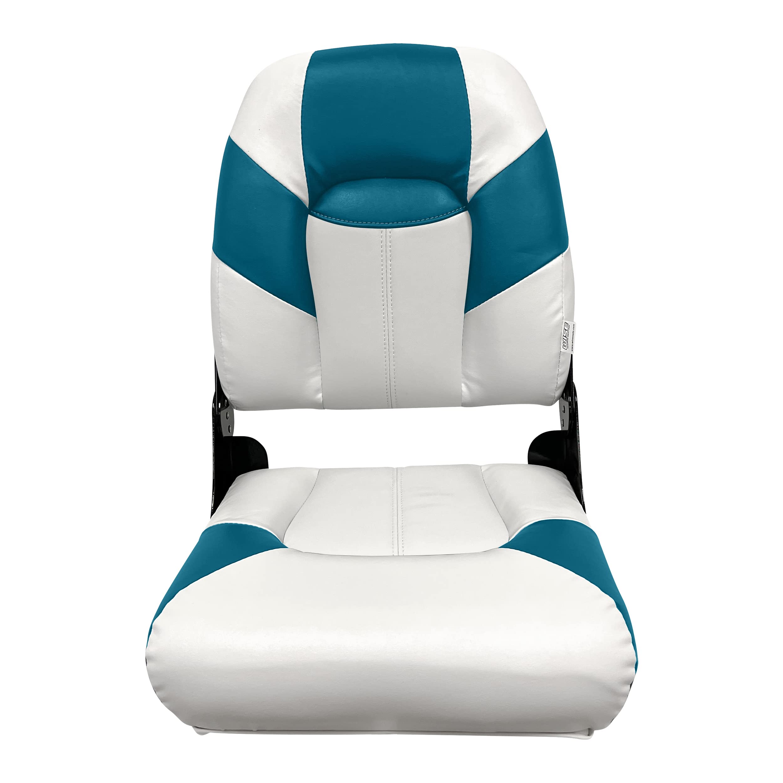 Baja Series Wise High Back Boat Seat, Brite White/Teal 1461-0033
