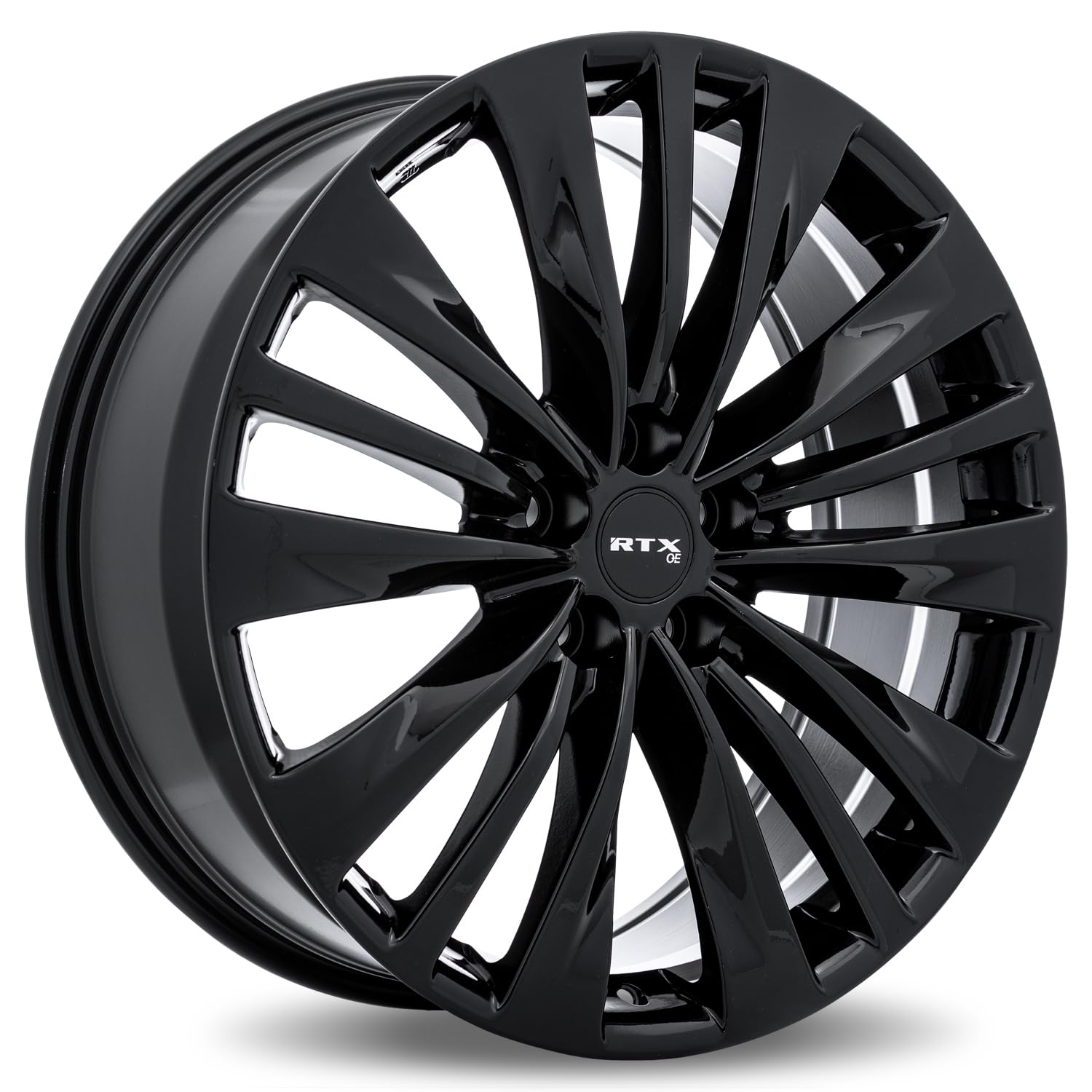 20x8 RTX TY-02 Custom Wheel - 35 Offset, 5x114.3 Bolt Pattern, 60.1mm Hub - Gloss Black Rim