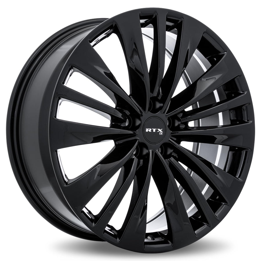 20x8 RTX TY-02 Custom Wheel - 35 Offset, 5x114.3 Bolt Pattern, 60.1mm Hub - Gloss Black Rim