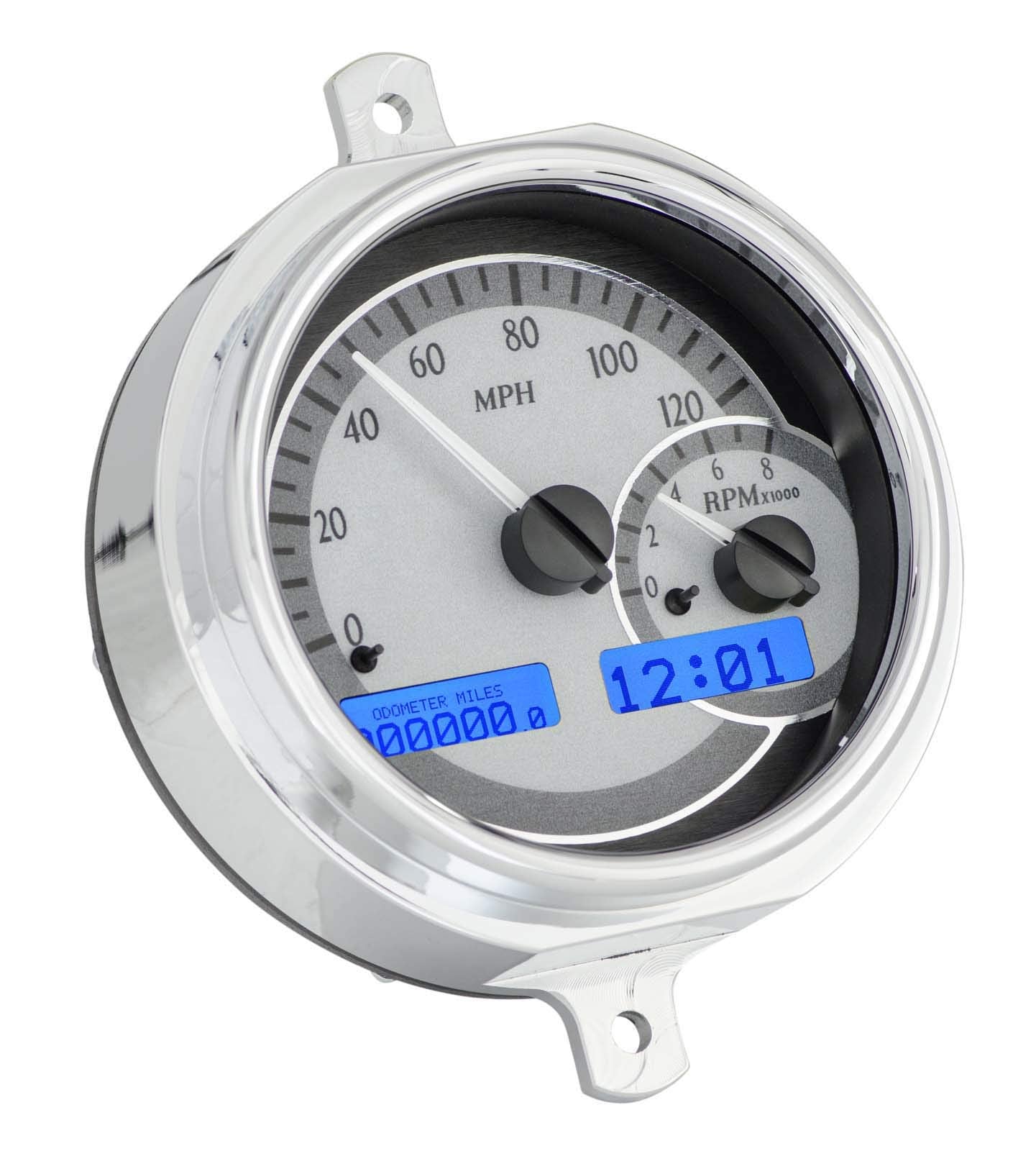 Dakota Digital VHX-51F-PU-S-B Gauge System Compatible with 1951-52 Ford Pickup Truck Silver Alloy Blue Backlighting
