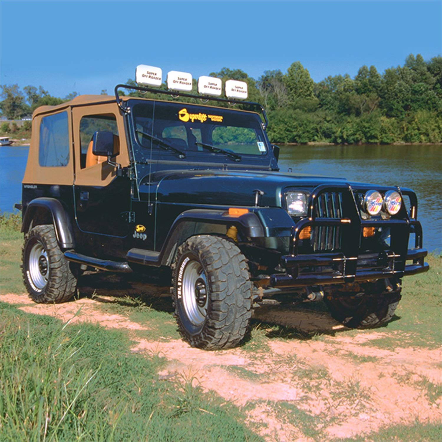 SUPERLIFT RealTruck SUSPENSION 1.5" Lift Kit for Jeep Wrangler YJ | Complete Lift Kit with Front & Rear Shadow Series Shocks | K722 | Fits 1987-1995 Jeep Wrangler YJ