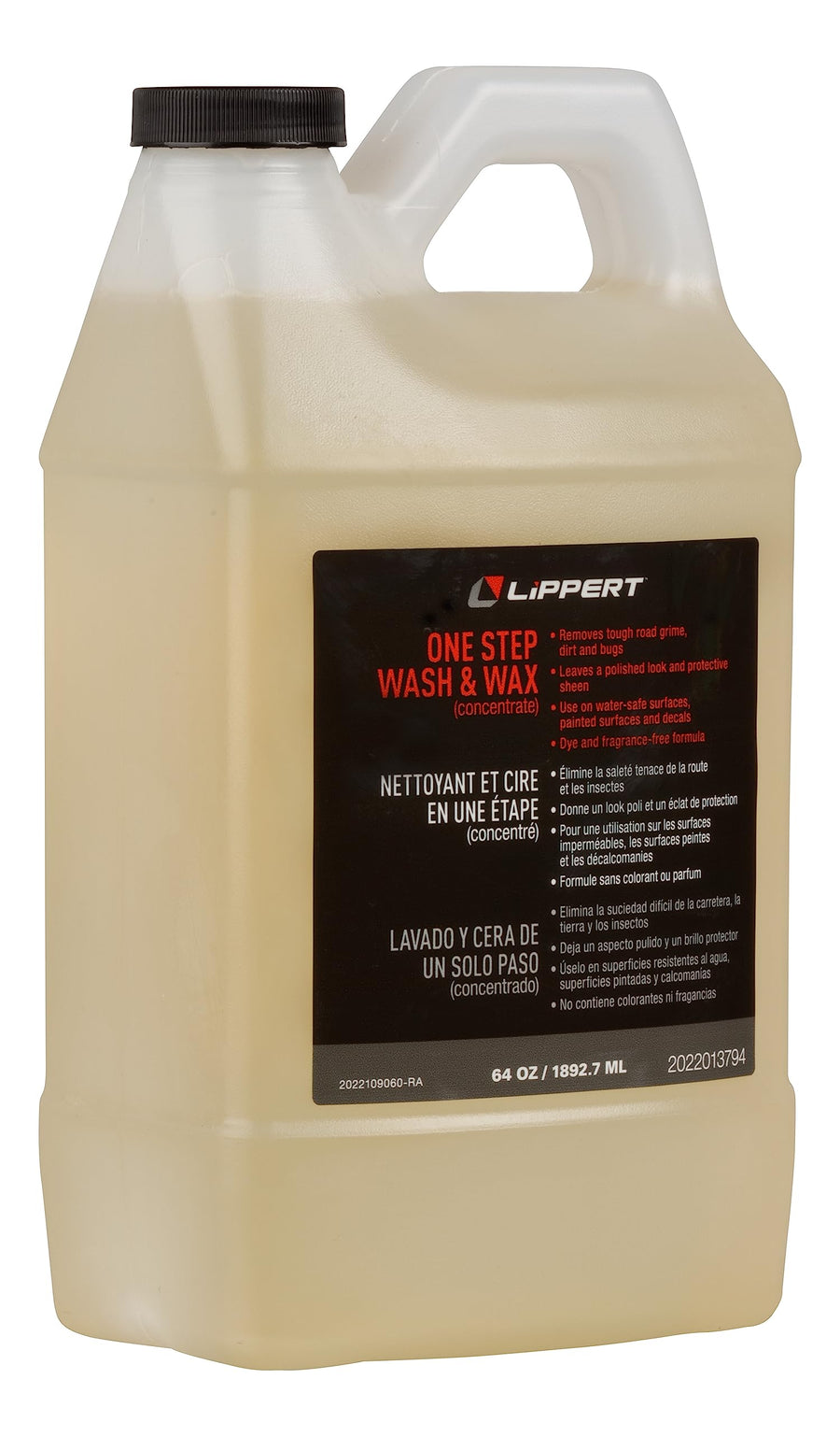 One Step Lippert 64 oz. RV Wash/Wax (Concentrate) for Exterior Applications, Dye and Fragrance Free, Made in The USA - 2022013794