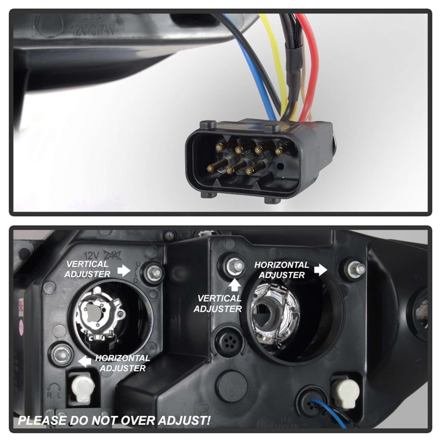 BMW Z4 03-08 Spyder 5029072 Projector Headlights - Halogen Model Only (Not Compatible With Xenon/HID Model) - LED Halo - Black - High H1 (Included) - Low H7 (Not Included)