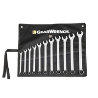 Long Pattern GEARWRENCH Combination SAE Wrench Set with Tool Roll, 11 Pc., 12 Point - 81934