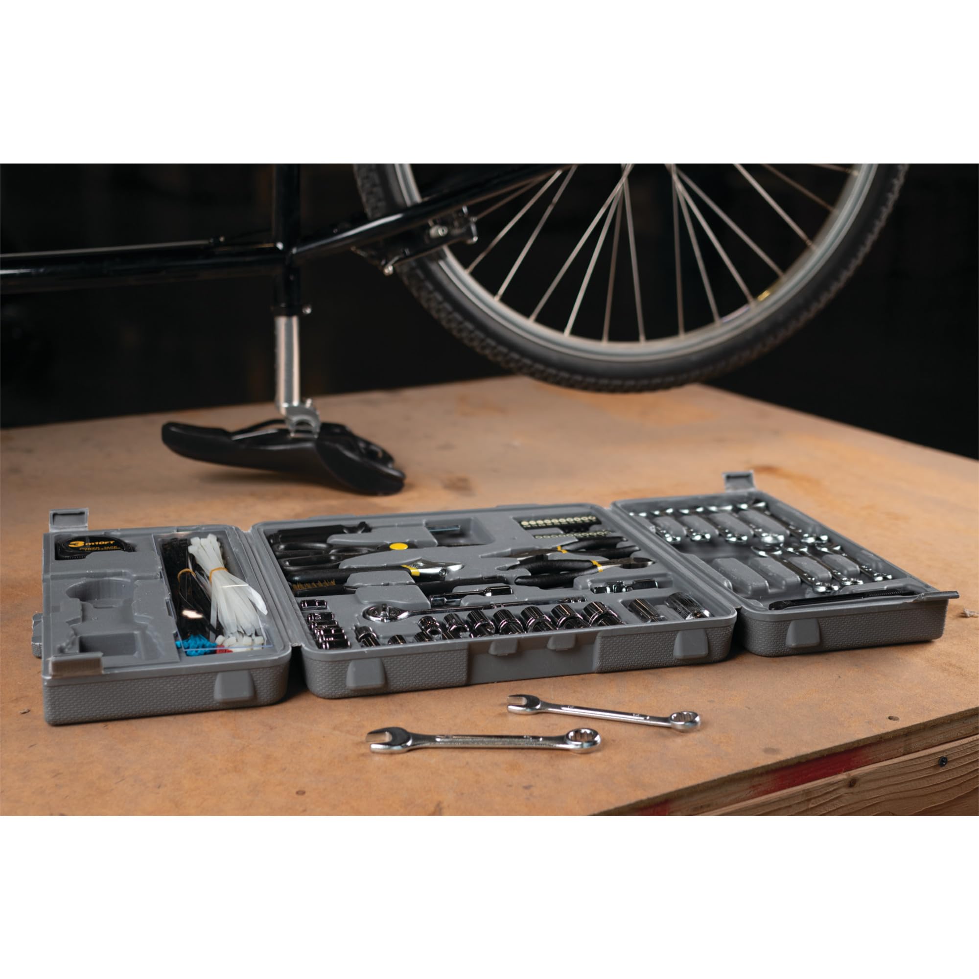 Tri-Fold Performance Tool W1519 Home & Auto Tool Set for House Repairs and Projects, Gray, 1/4-Inch & 3/8-Inch Drive, 265 Pieces