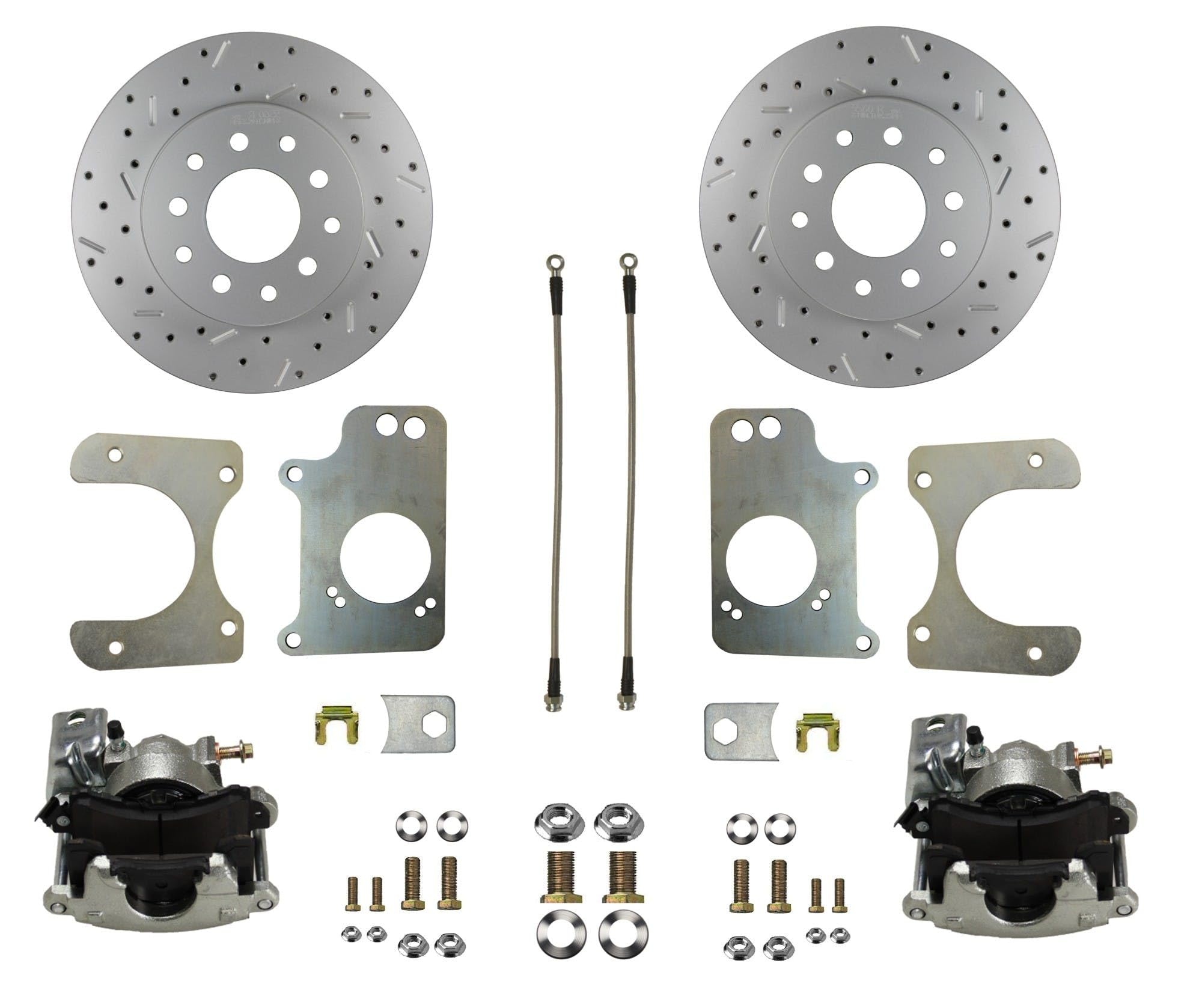 Rear Disc Brake Conversion Kit LEED BRAKES - Gm 10 Bolt Axles With 3 Bolt Flange - Maxgrip Xds