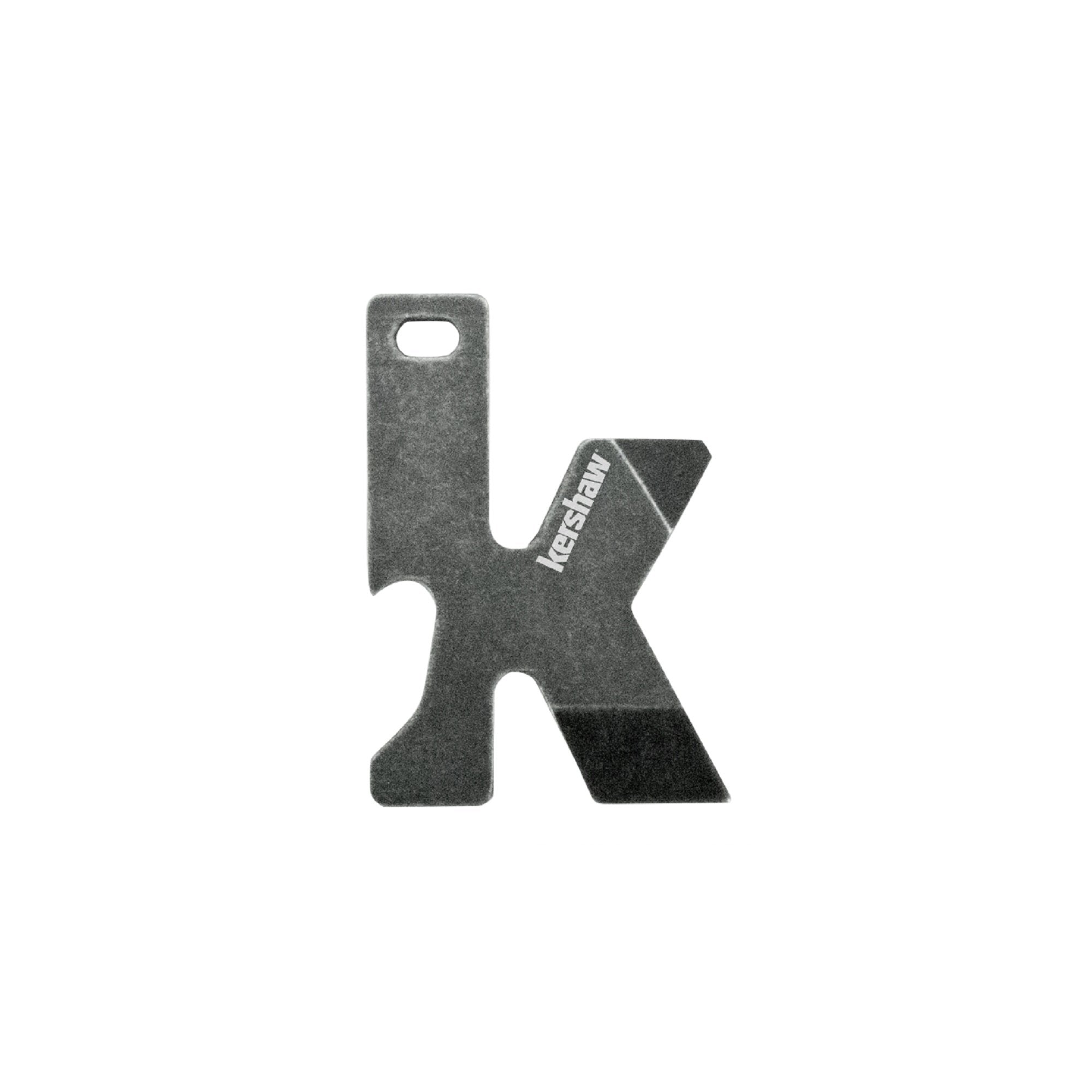 Kershaw Multi-Function K-TOOL Key Ring Tool (KTOOL); 2-Inch High-Performance 3Cr13 Stainless Steel Construction with BlackWash Finish, Bottle Opener, Flathead Screwdriver, and Lanyard Hole, 0.7 OZ
